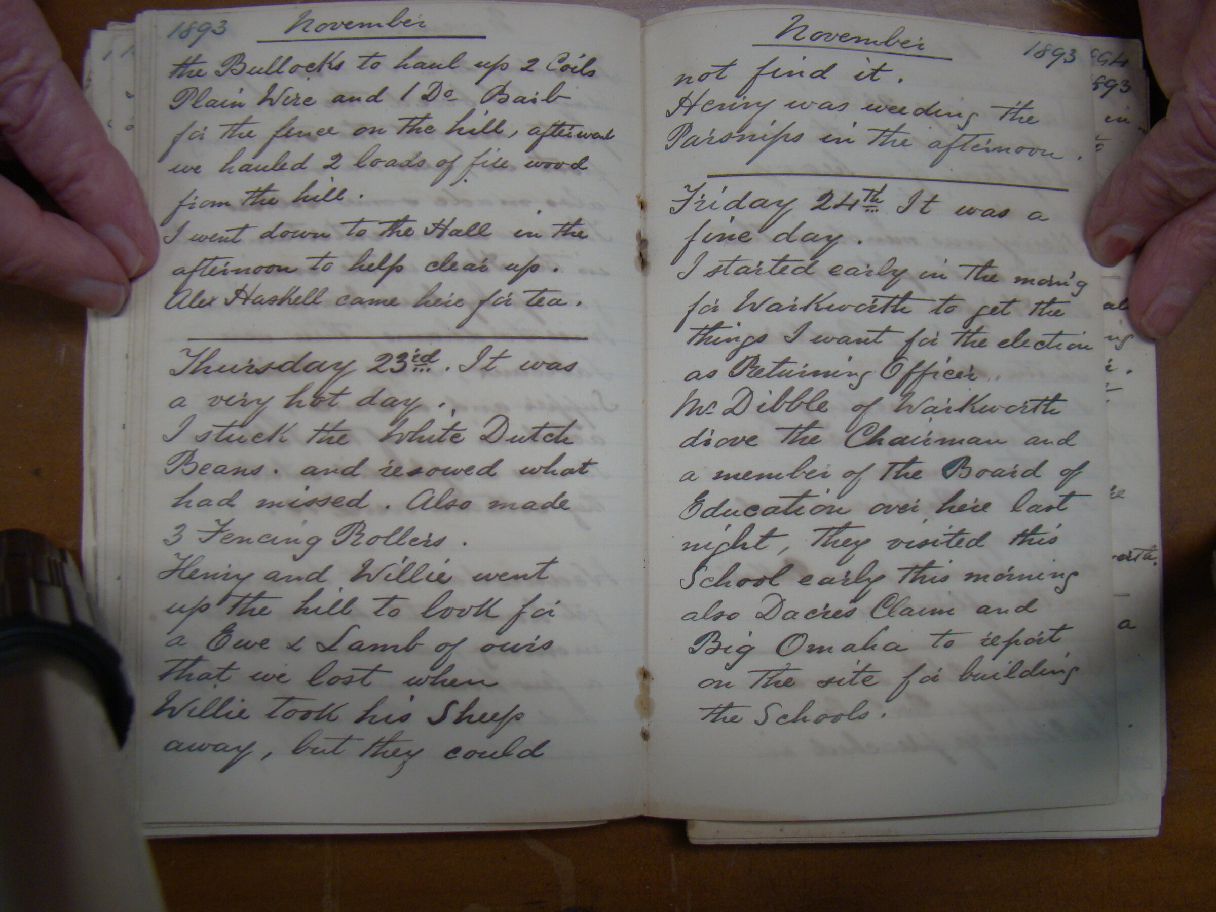 Original CS Clarke diary page