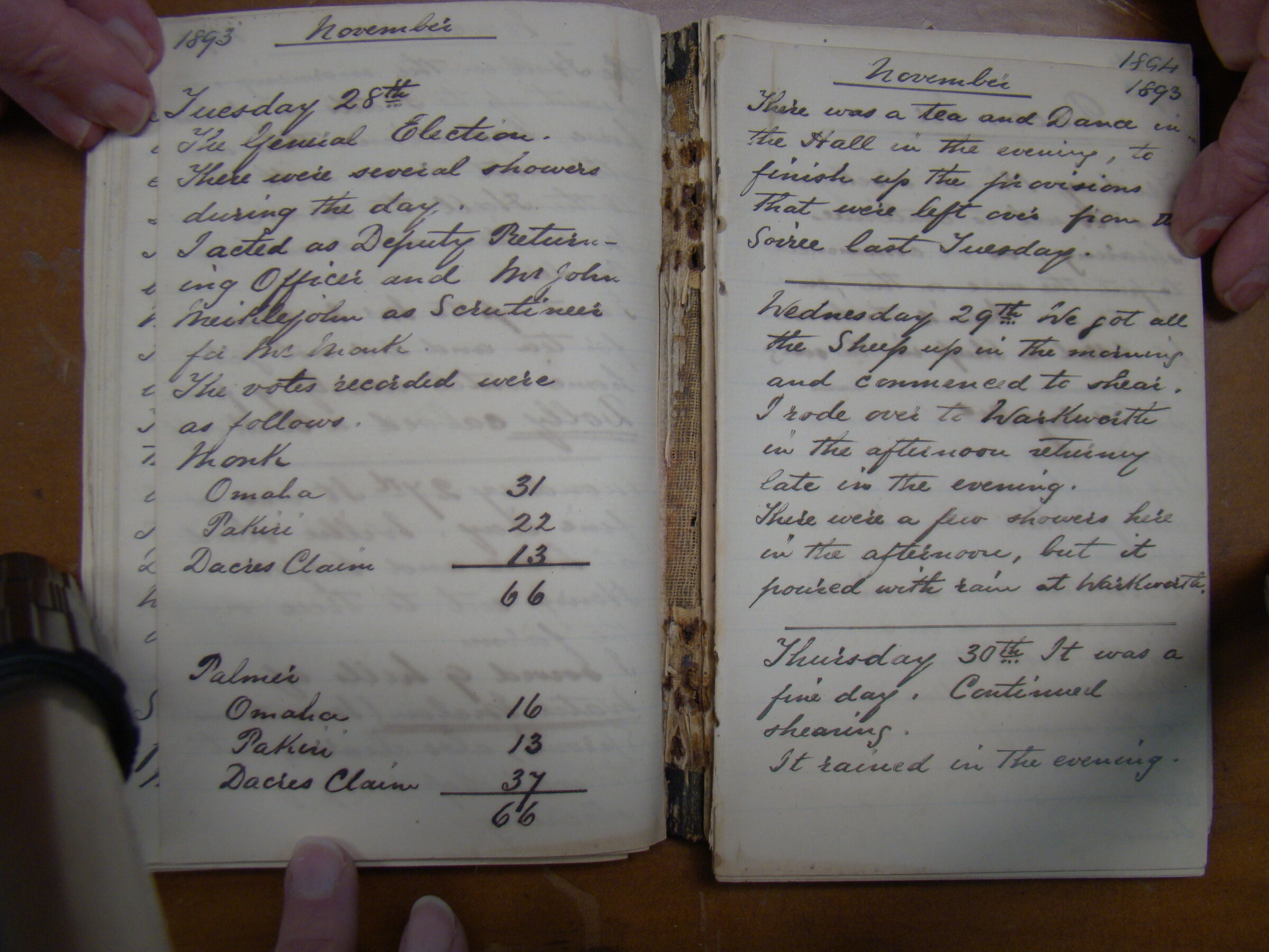 Original CS Clarke diary page