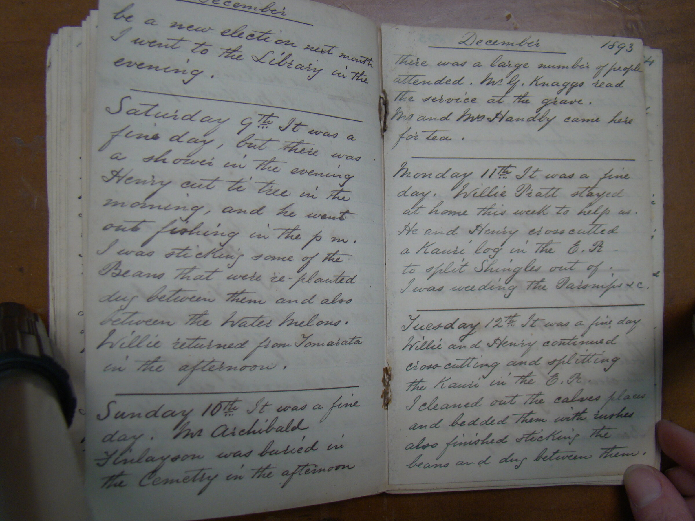 Original CS Clarke diary page