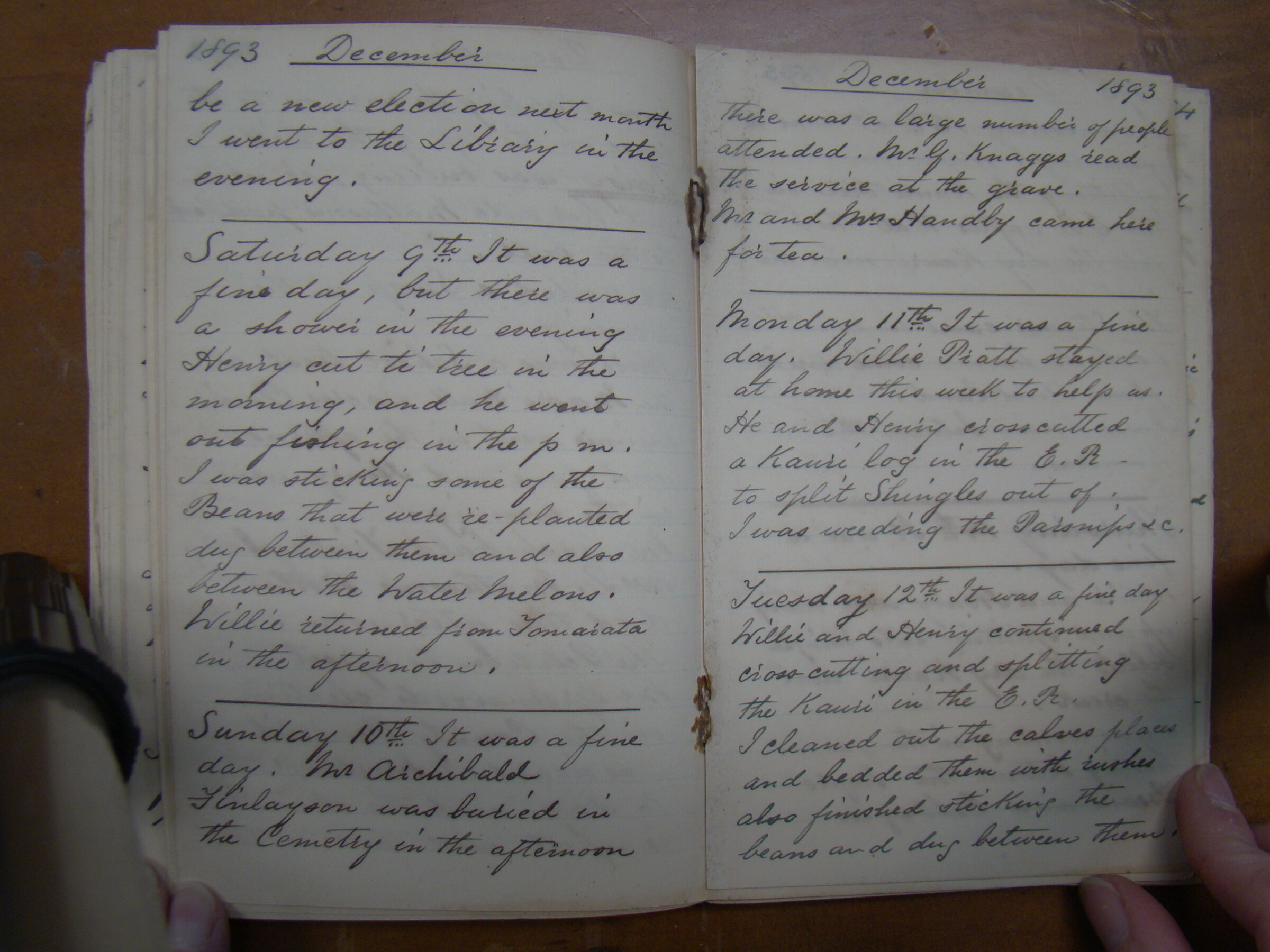 Original CS Clarke diary page