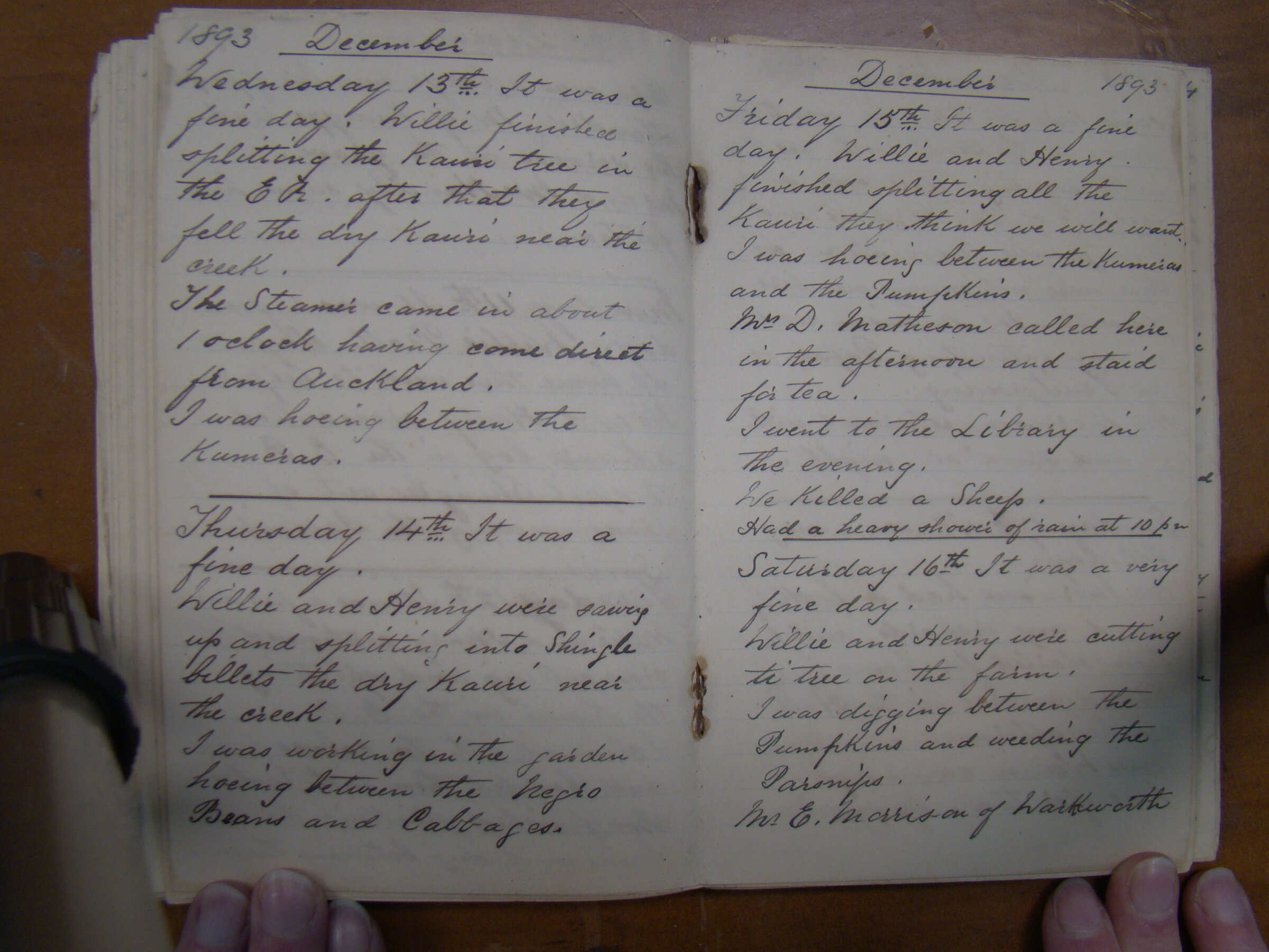 Original CS Clarke diary page