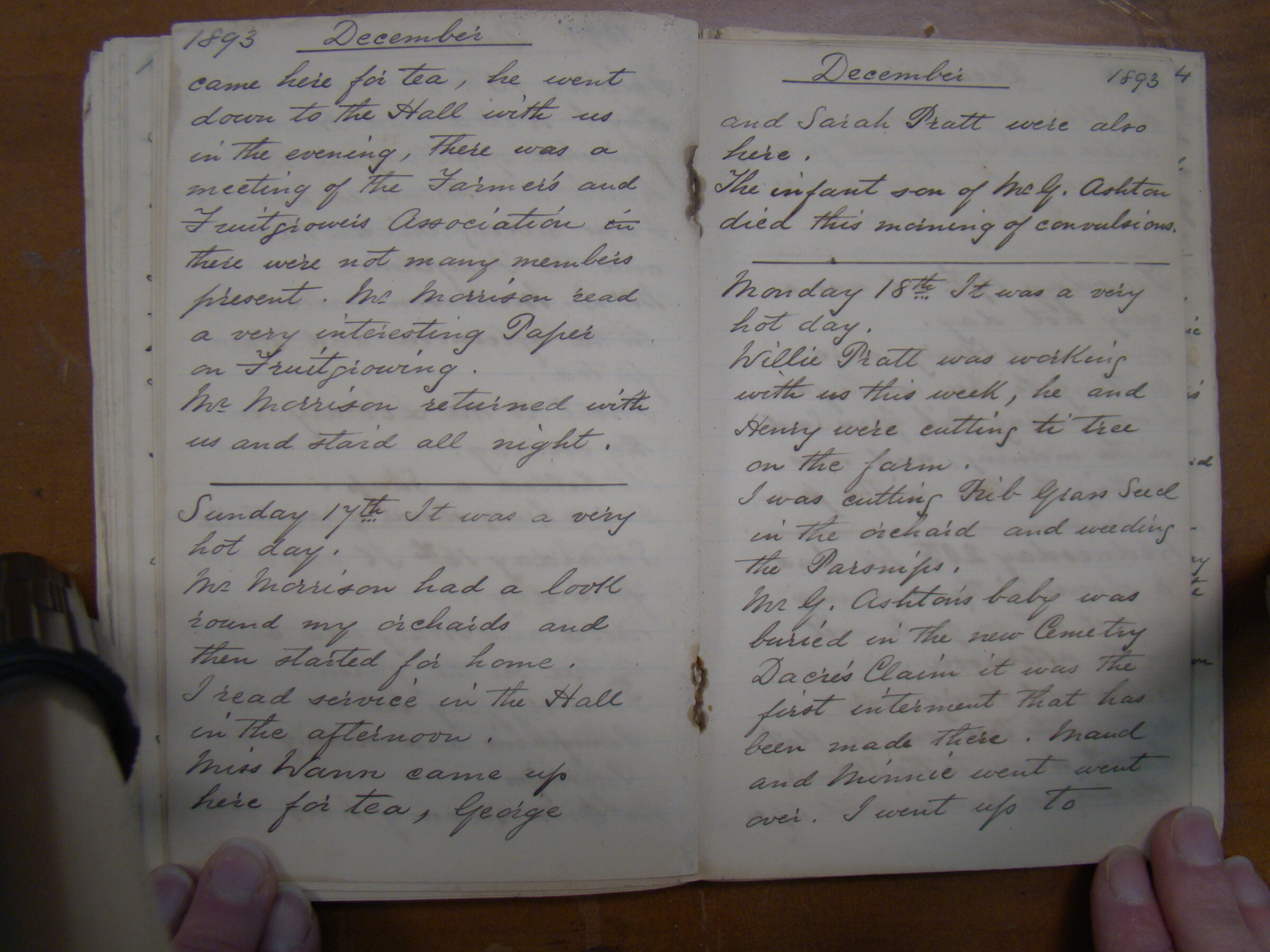 Original CS Clarke diary page