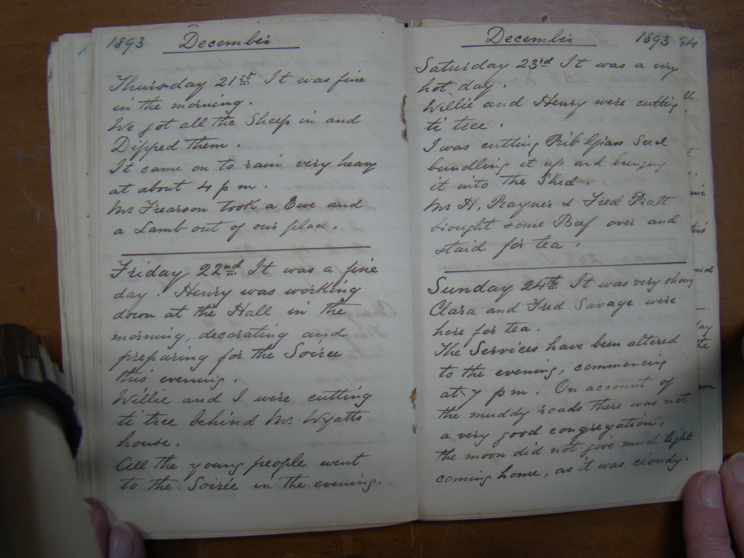 Original CS Clarke diary page