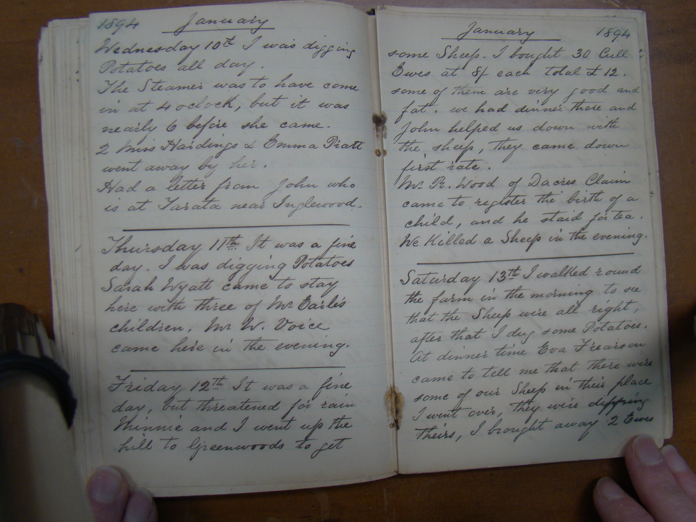 Original CS Clarke diary page