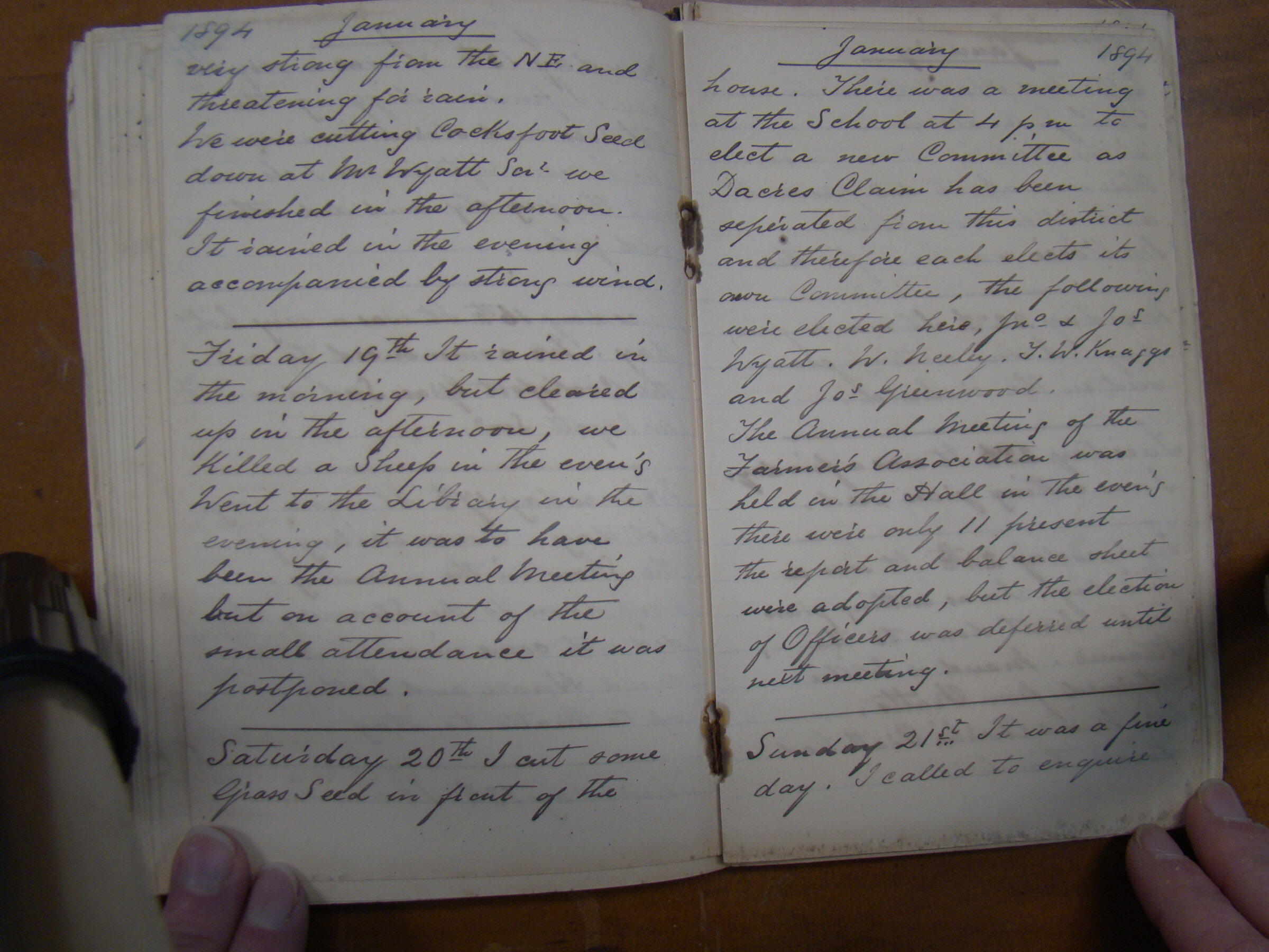 Original CS Clarke diary page