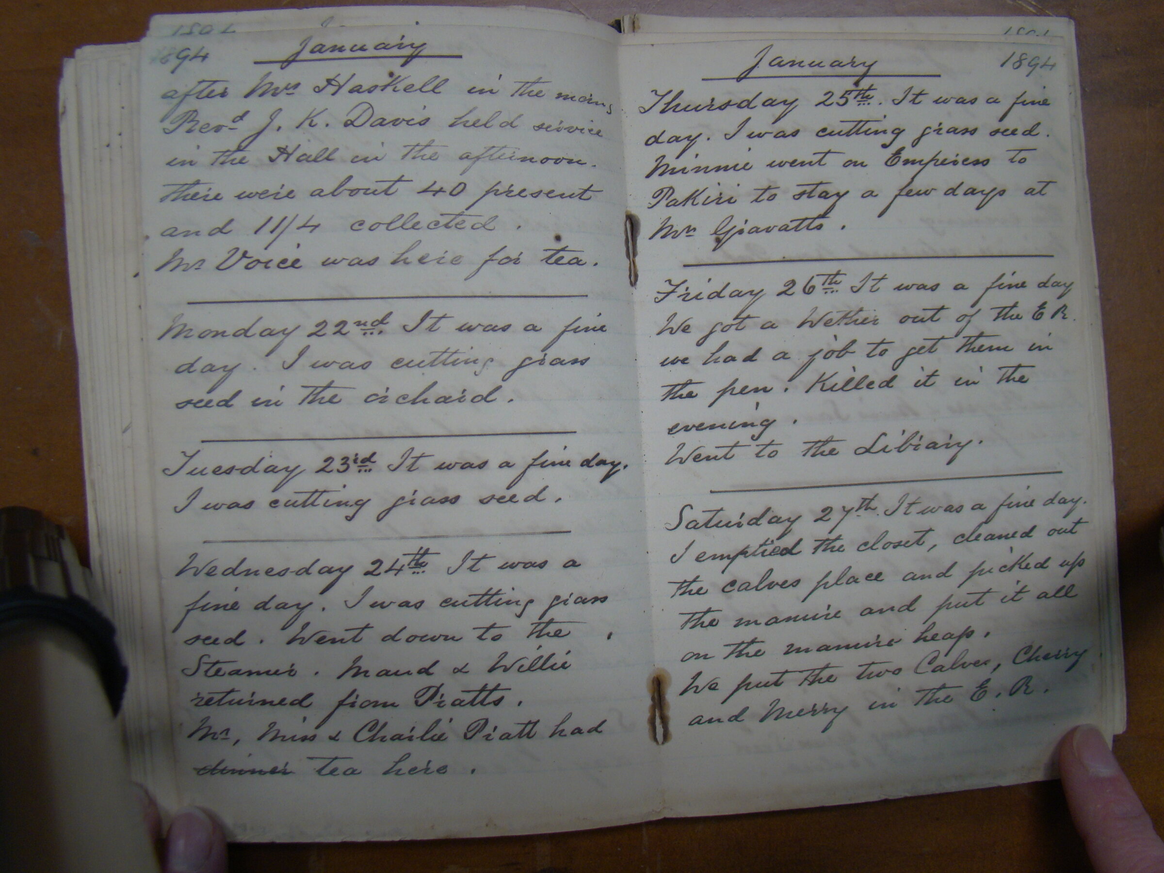 Original CS Clarke diary page