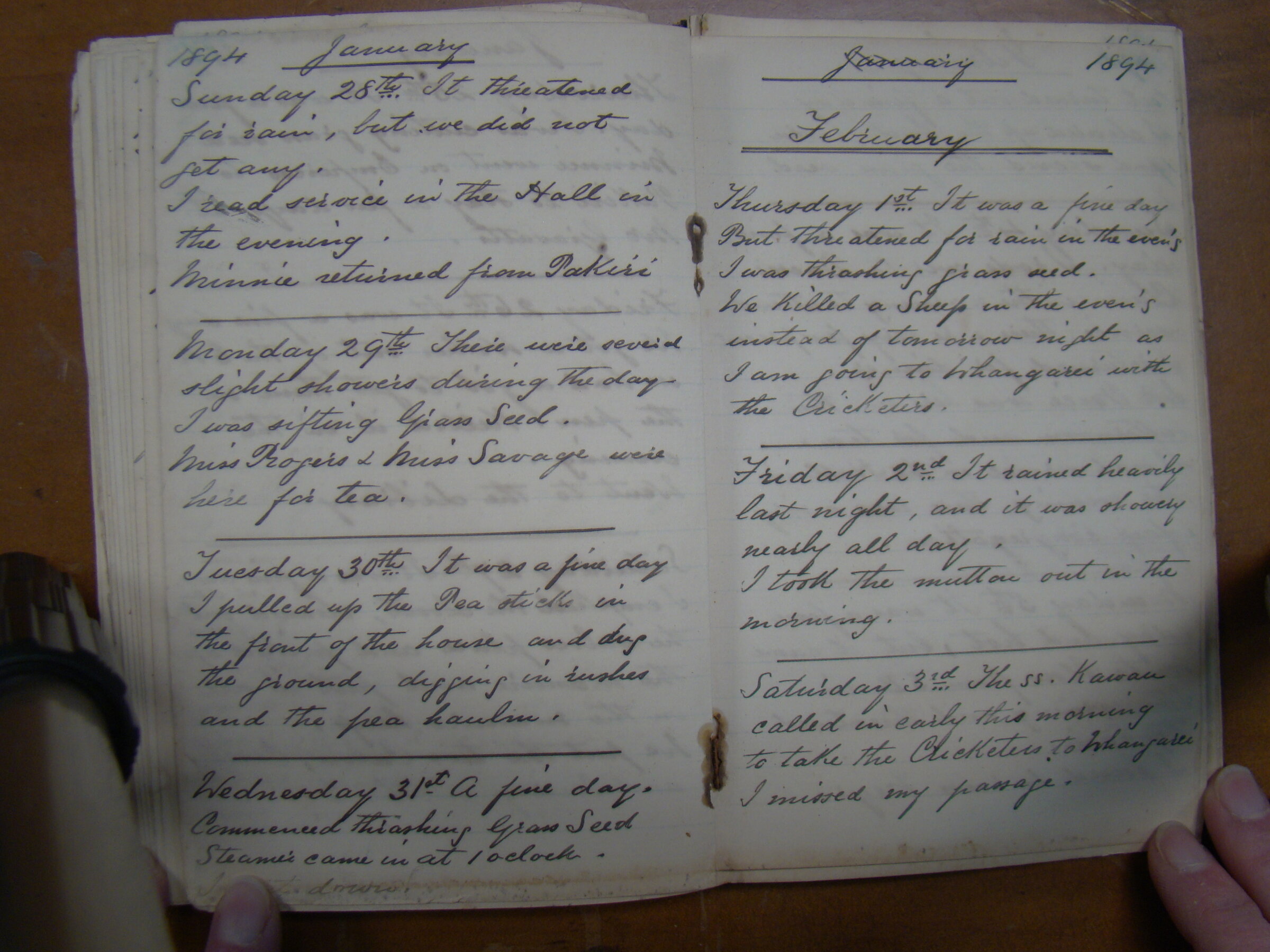 Original CS Clarke diary page