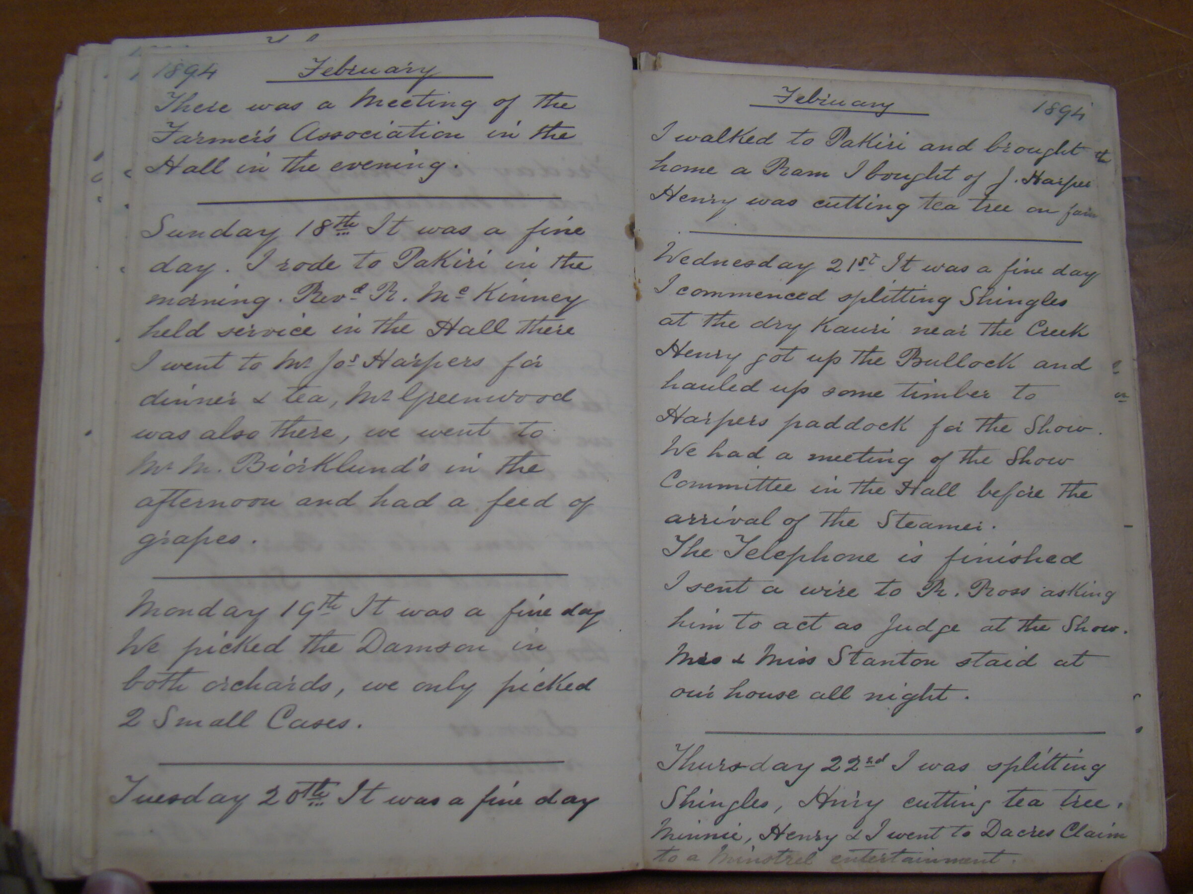 Original CS Clarke diary page