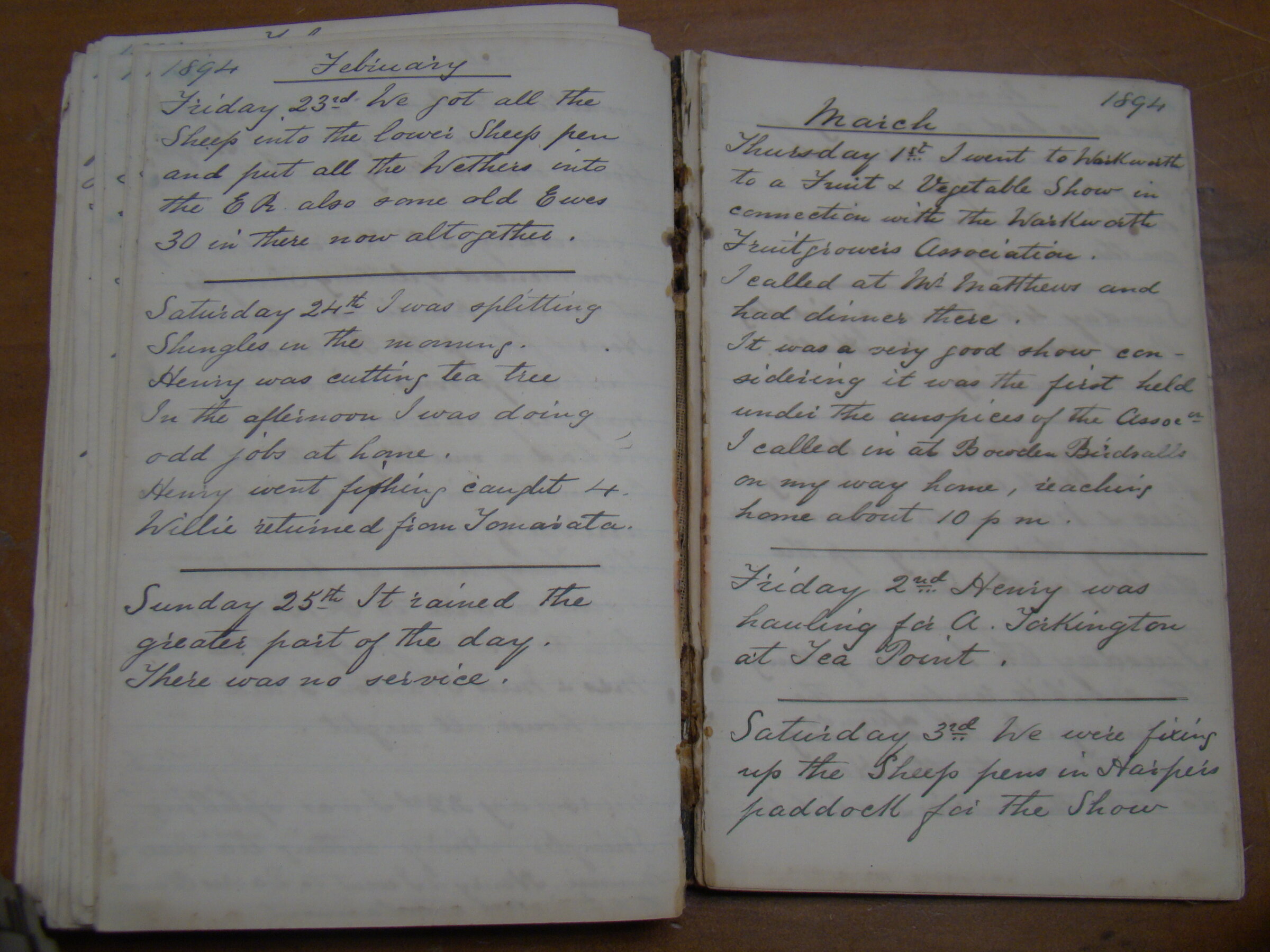 Original CS Clarke diary page