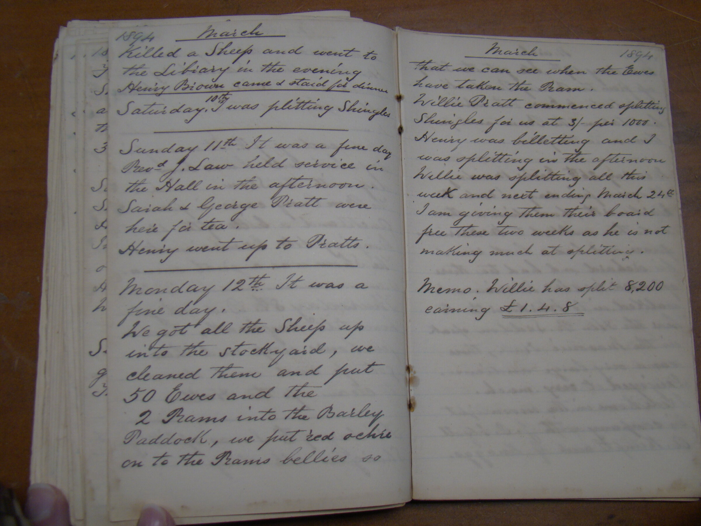 Original CS Clarke diary page