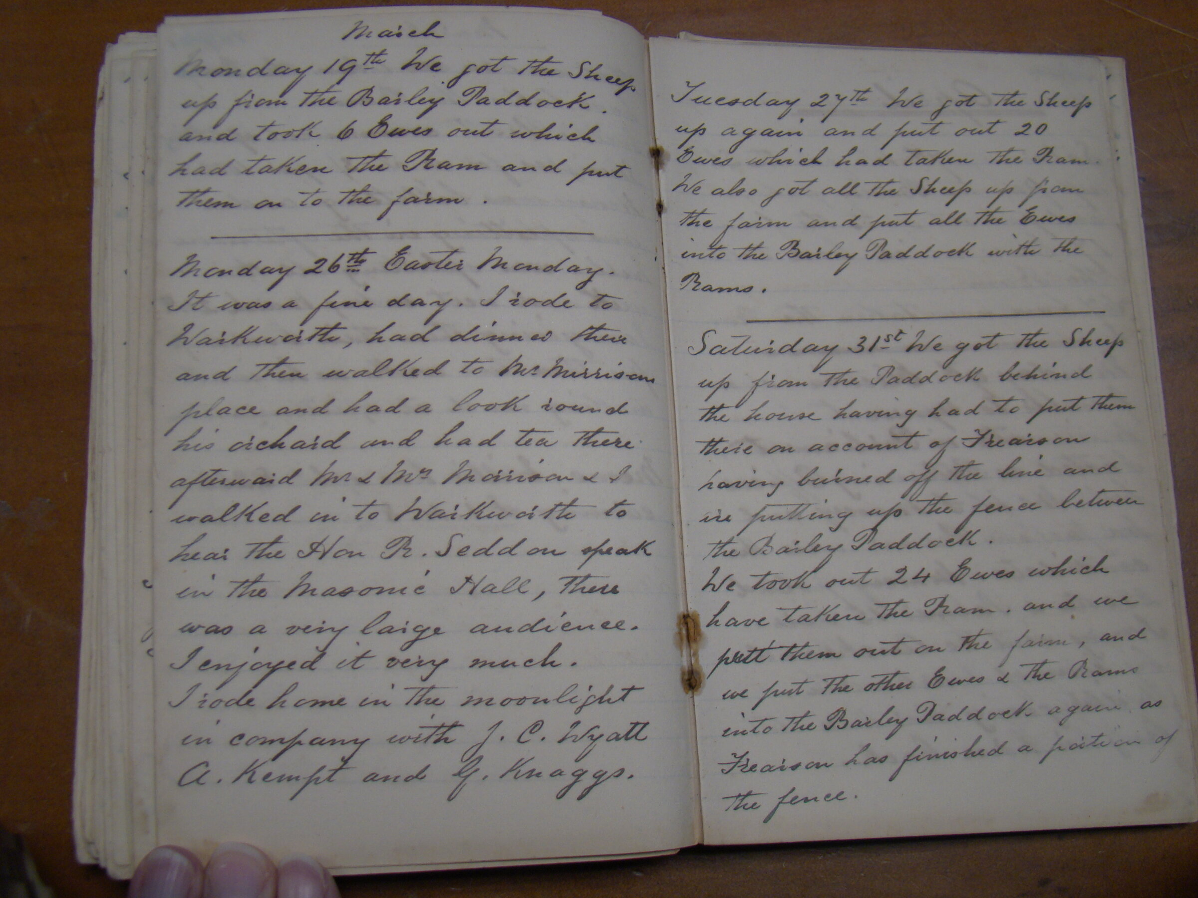 Original CS Clarke diary page