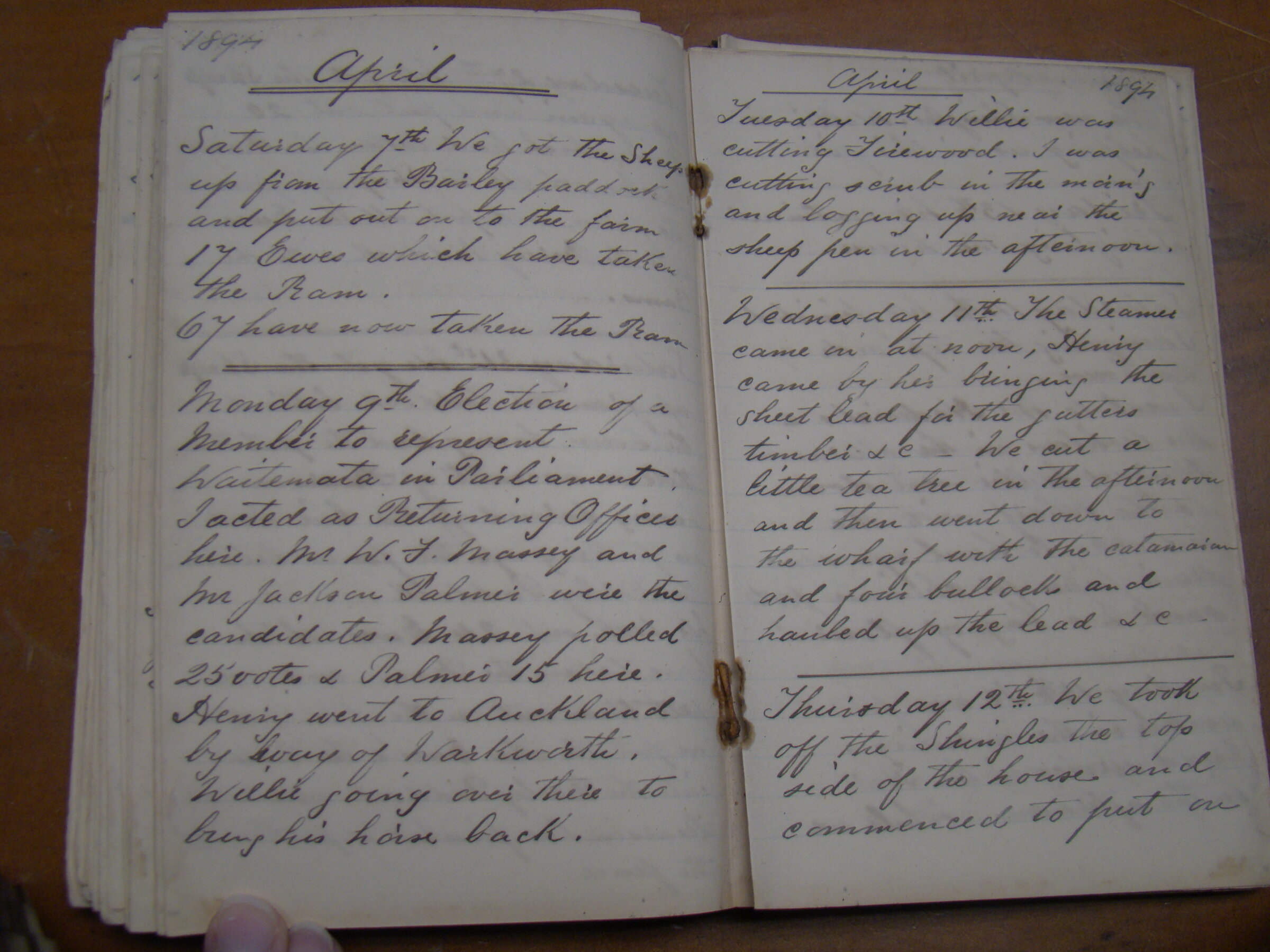 Original CS Clarke diary page
