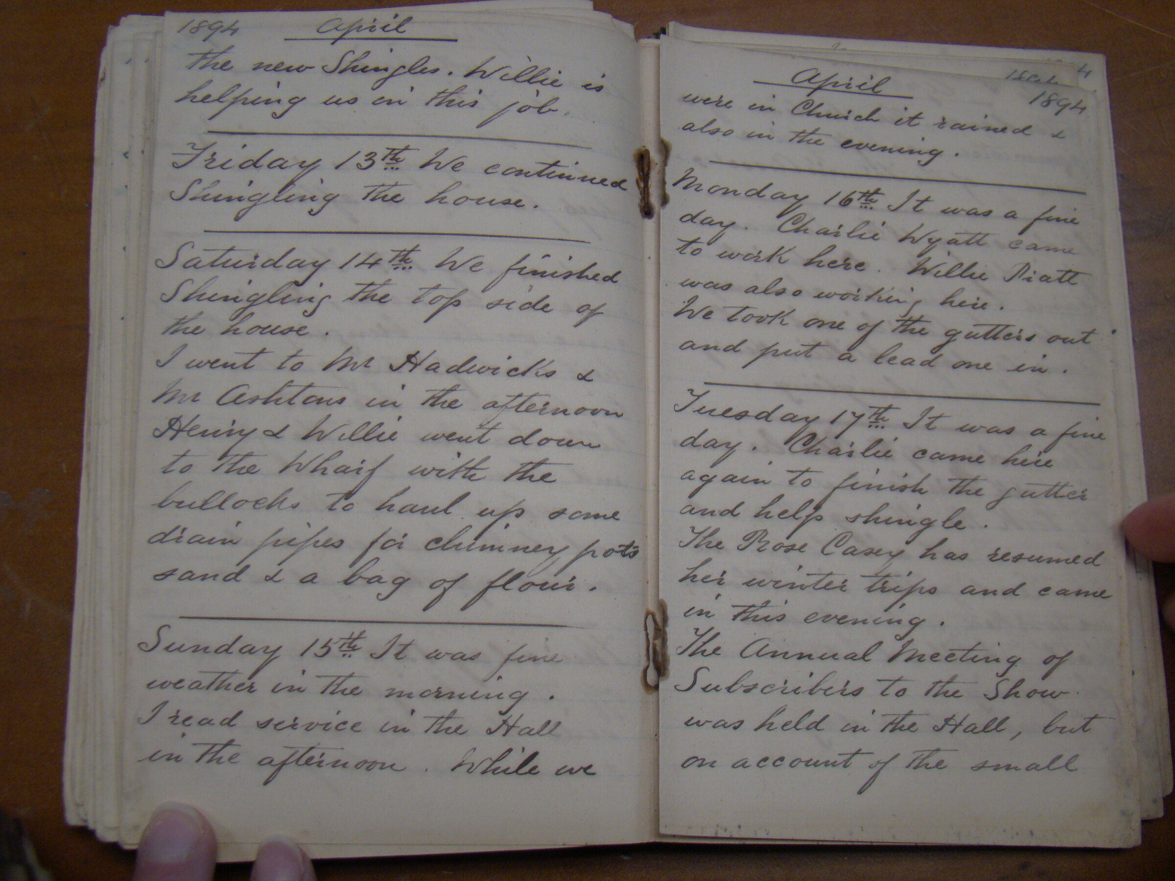 Original CS Clarke diary page