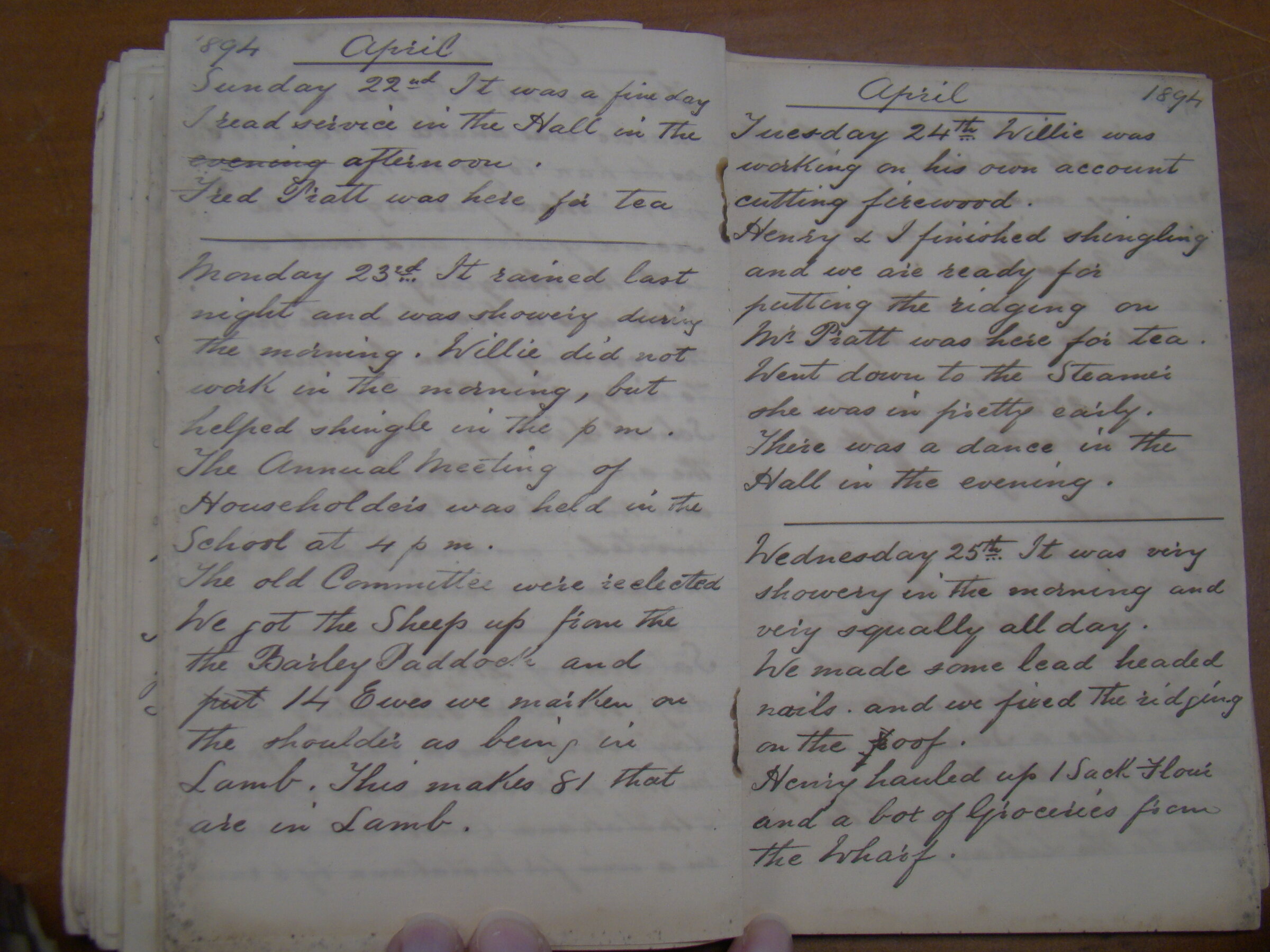 Original CS Clarke diary page