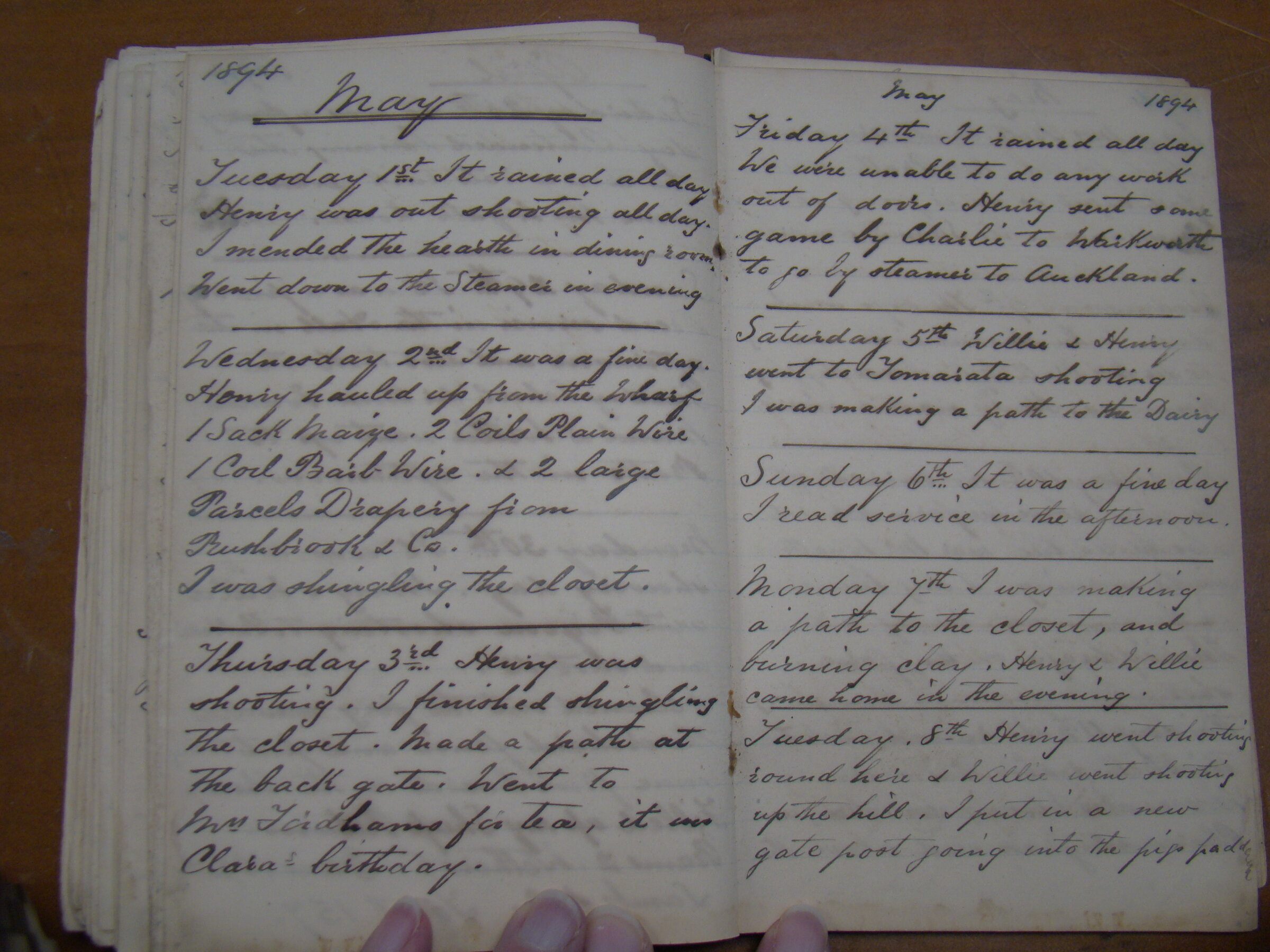 Original CS Clarke diary page