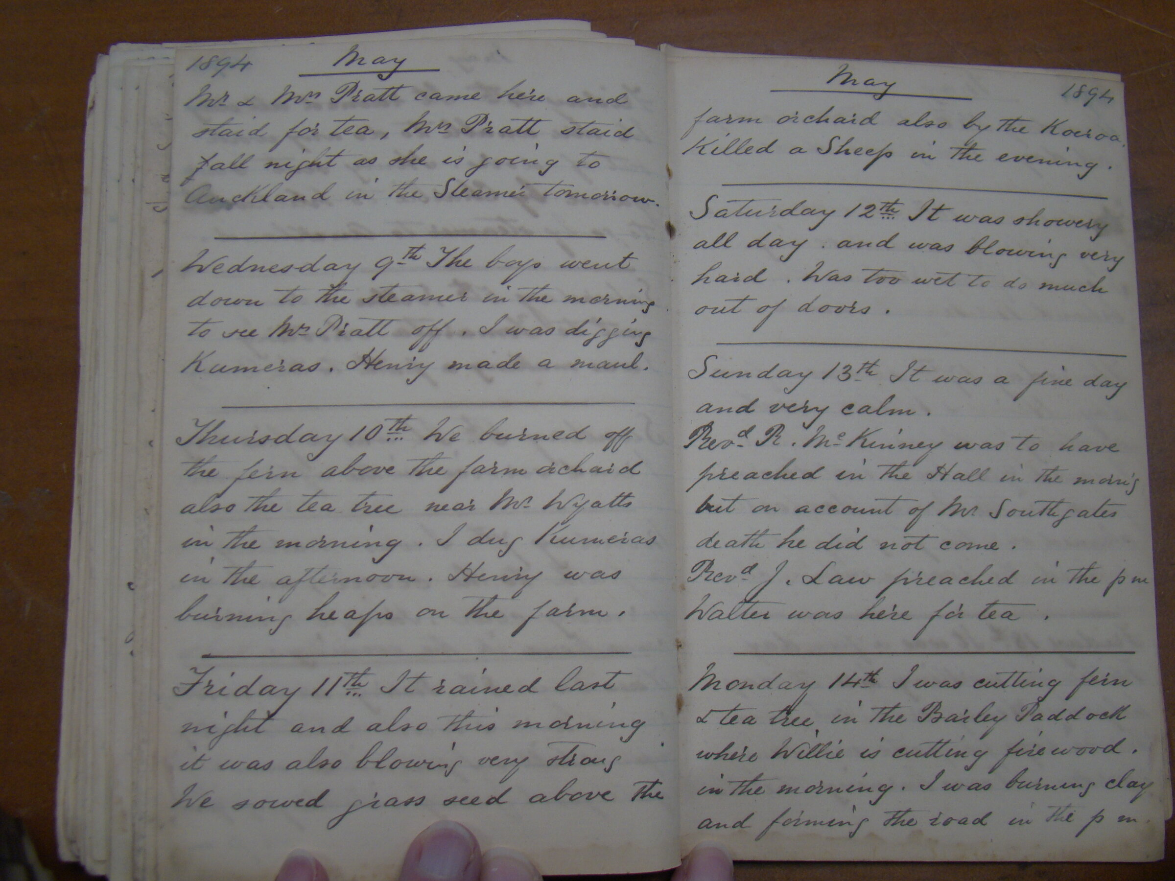 Original CS Clarke diary page