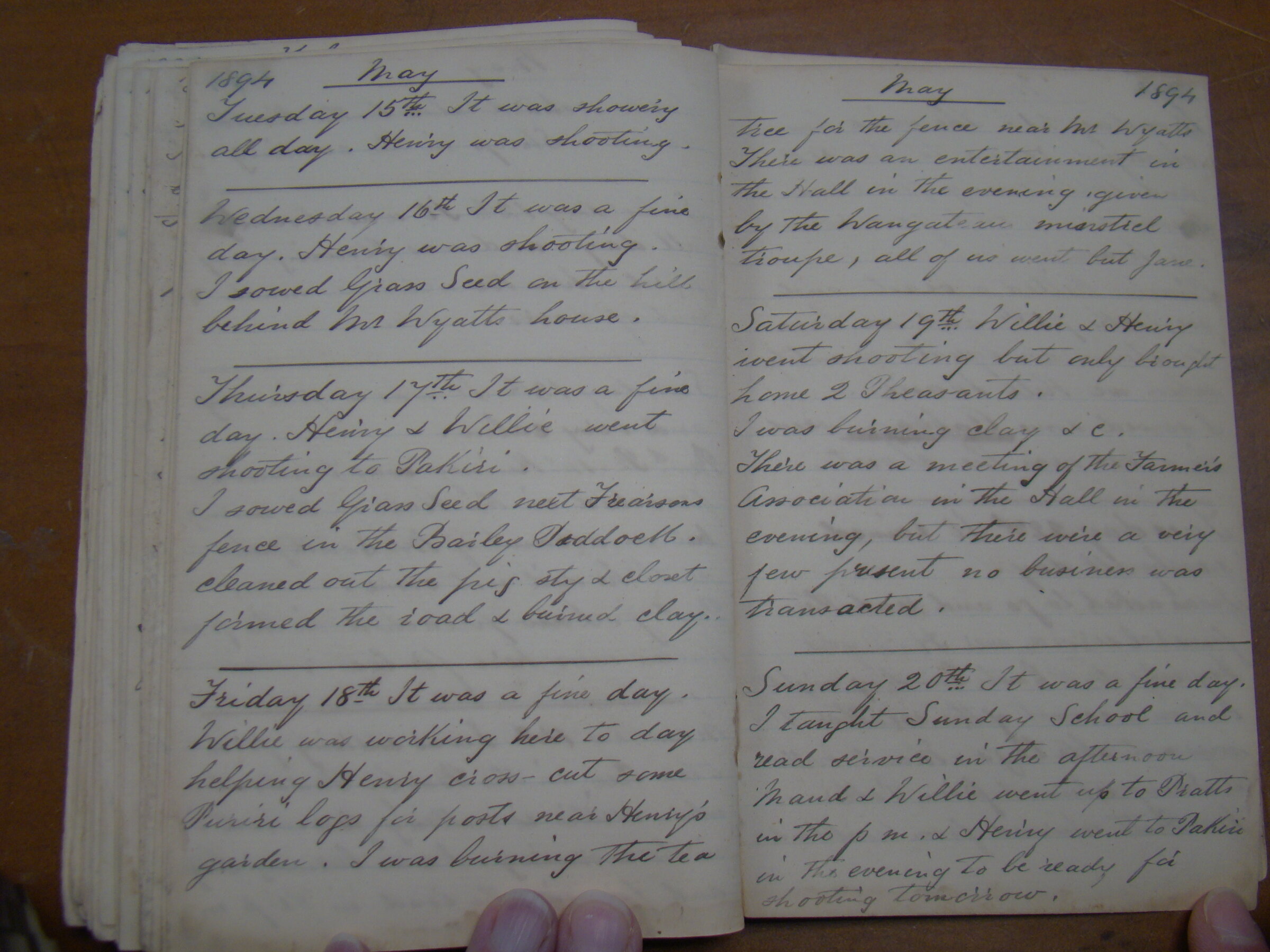 Original CS Clarke diary page
