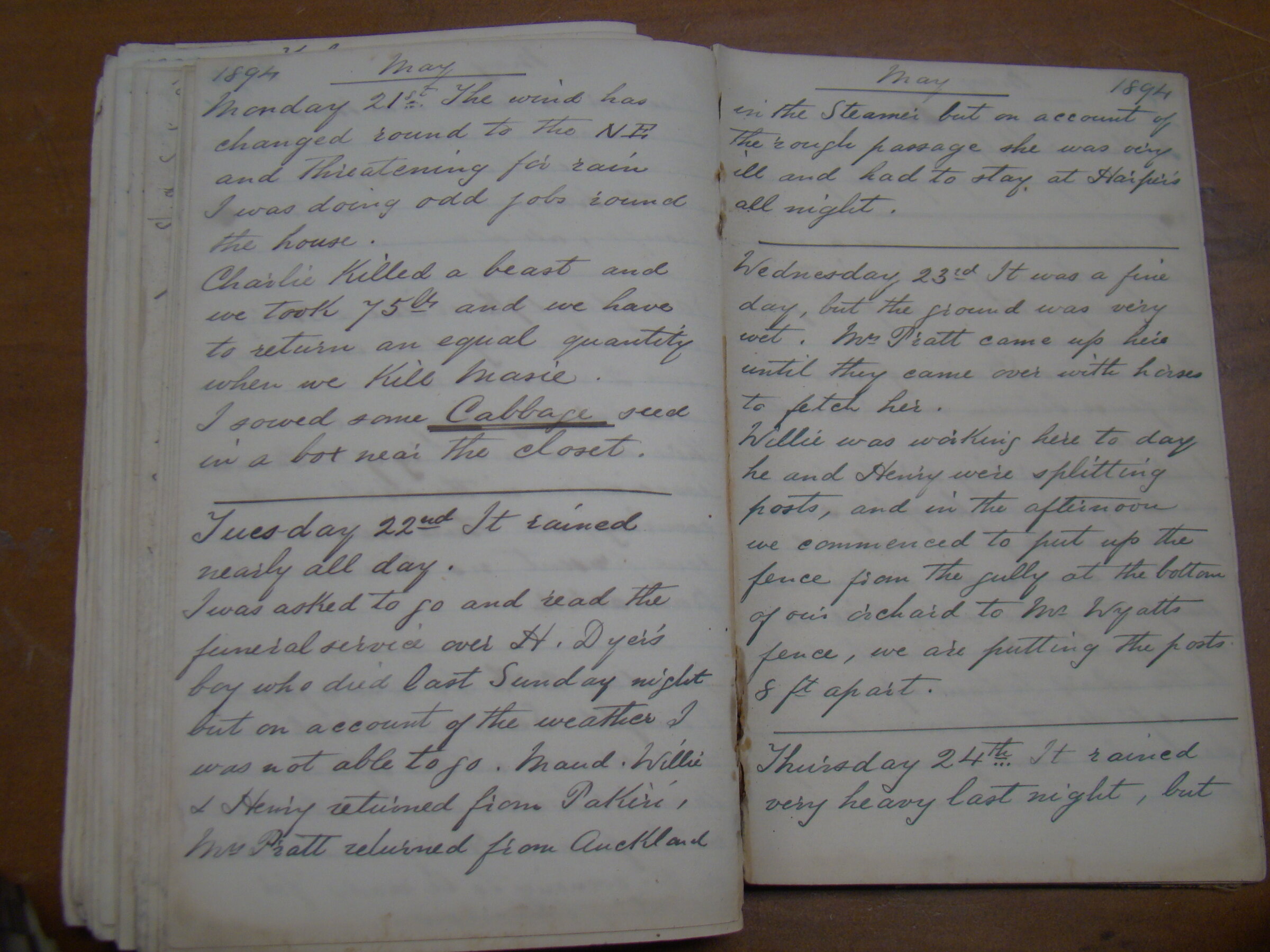 Original CS Clarke diary page