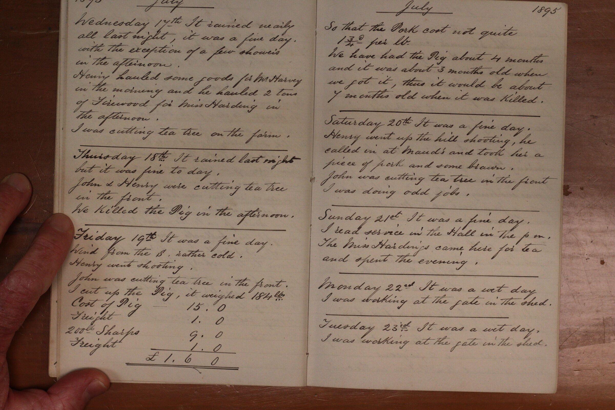 Original CS Clarke diary page