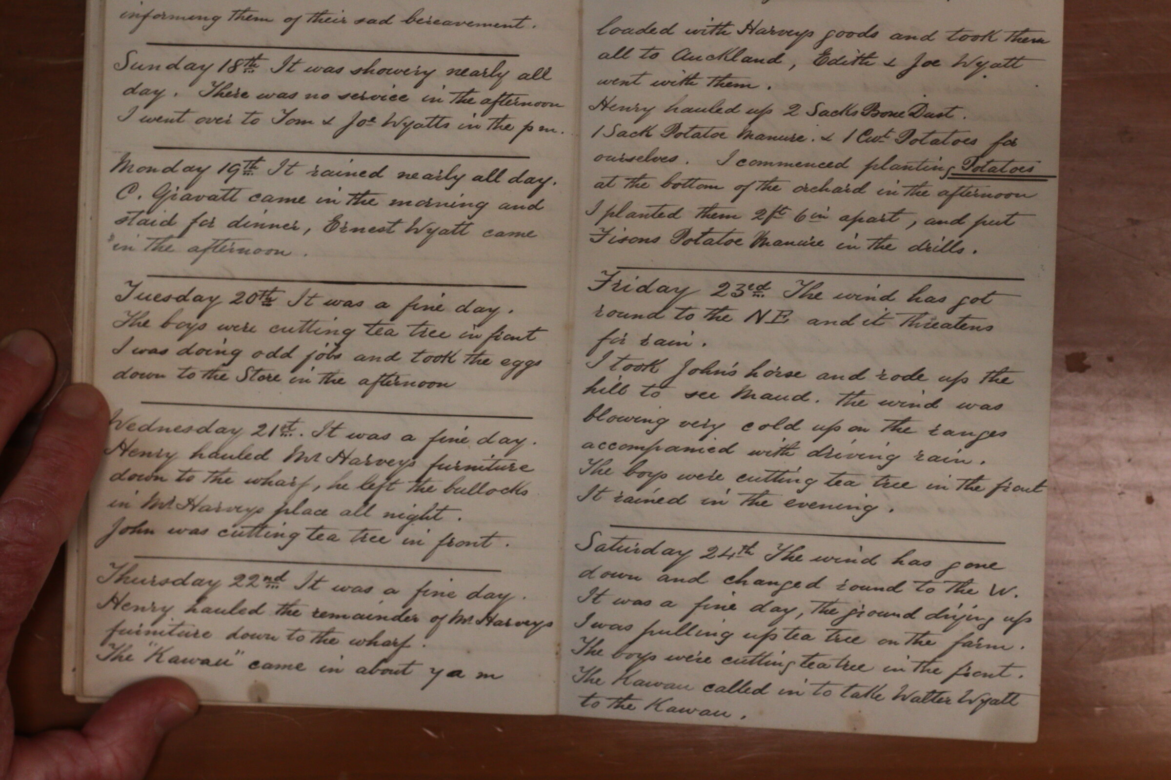Original CS Clarke diary page