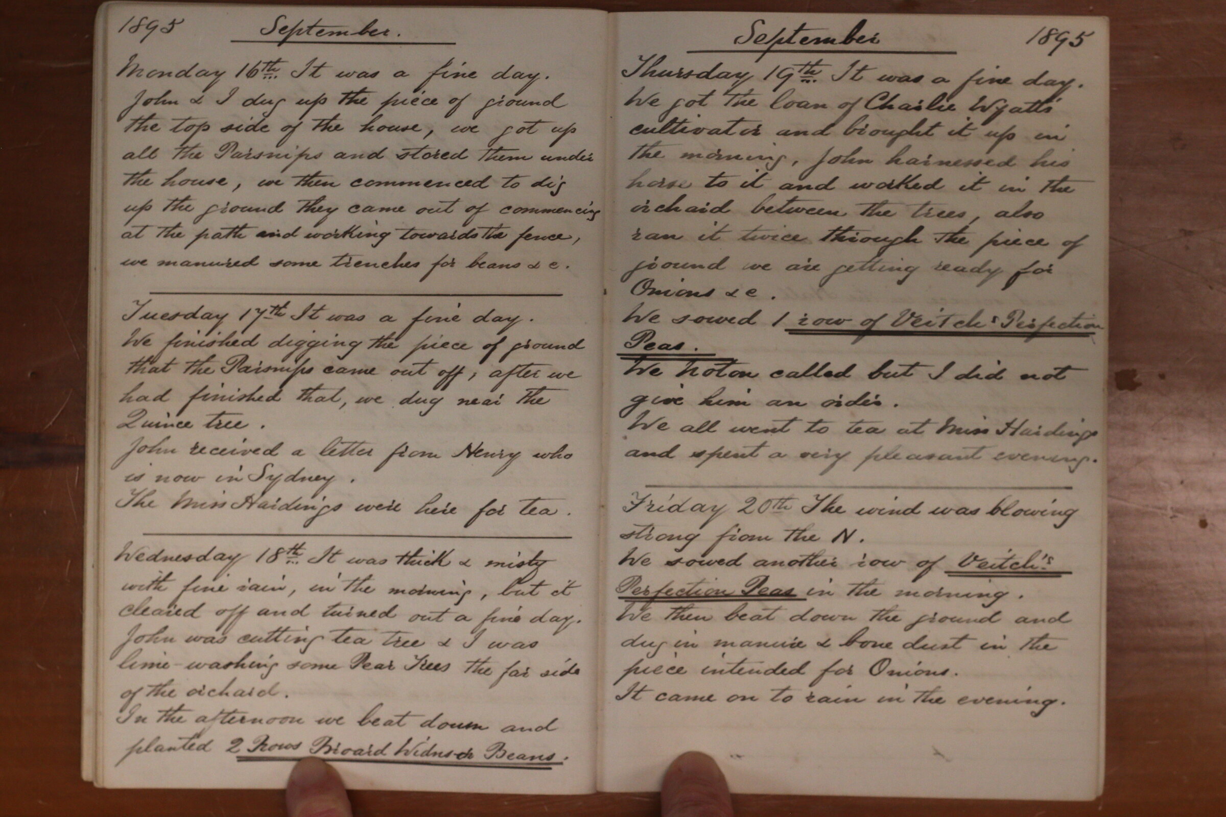Original CS Clarke diary page