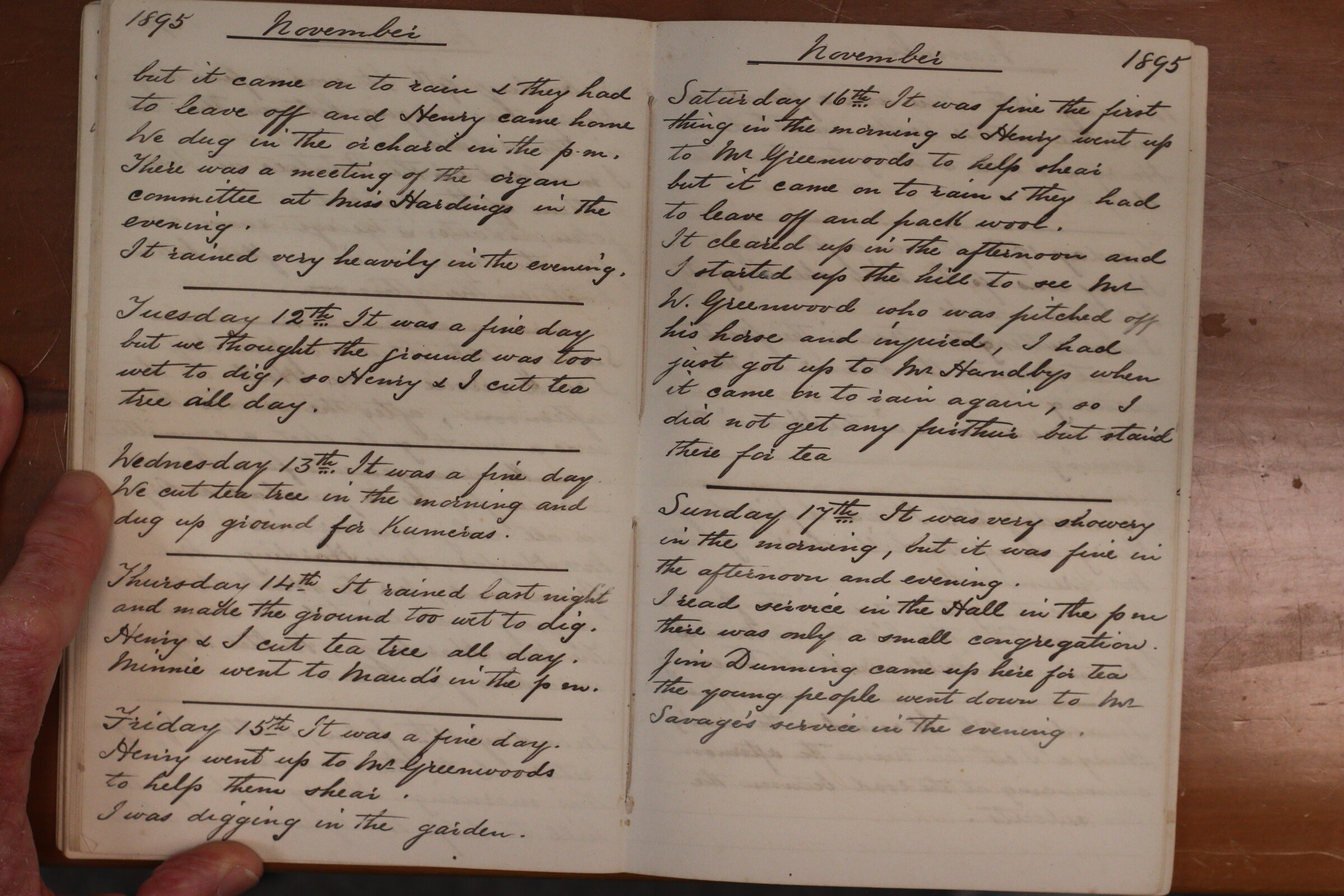 Original CS Clarke diary page