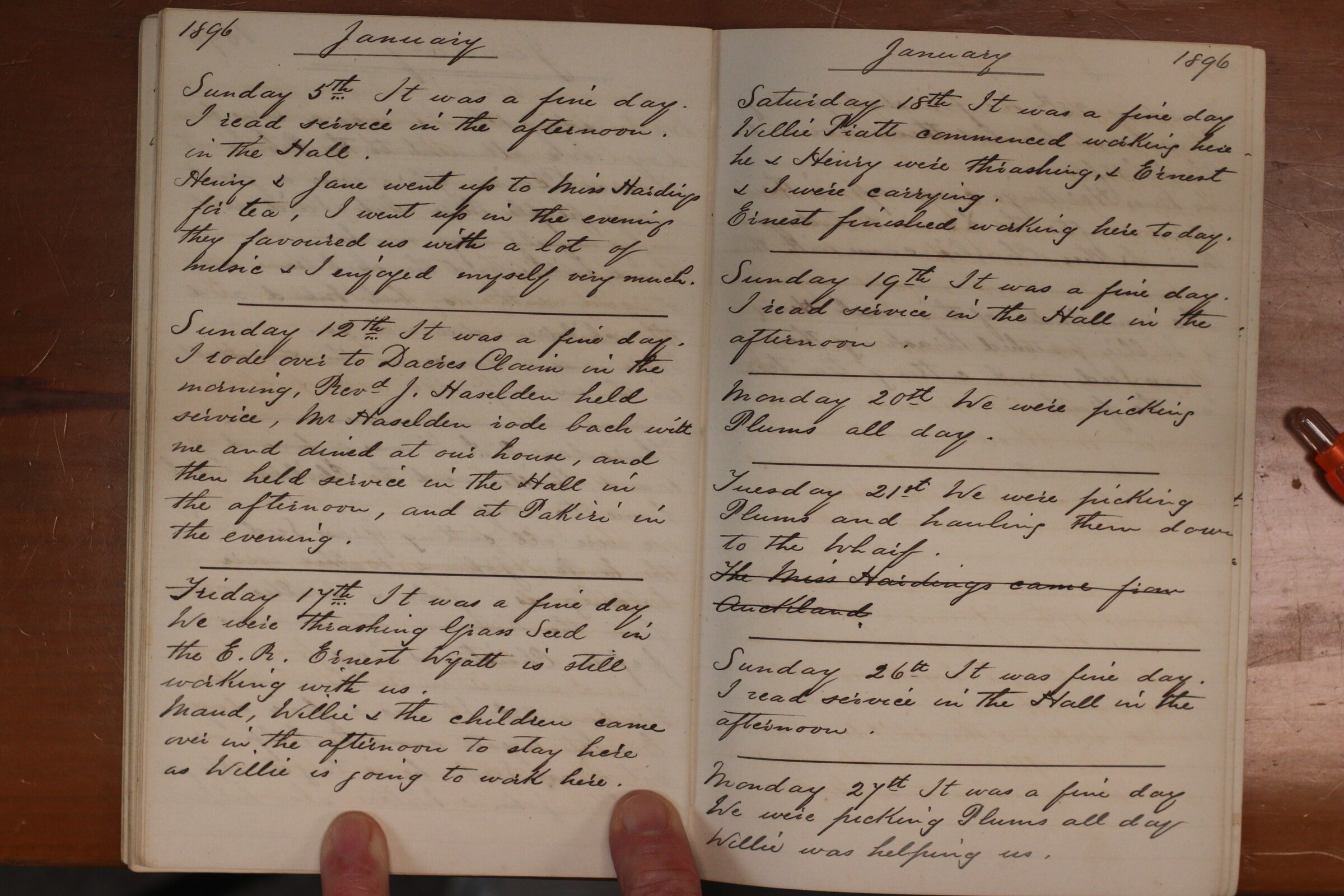 Original CS Clarke diary page