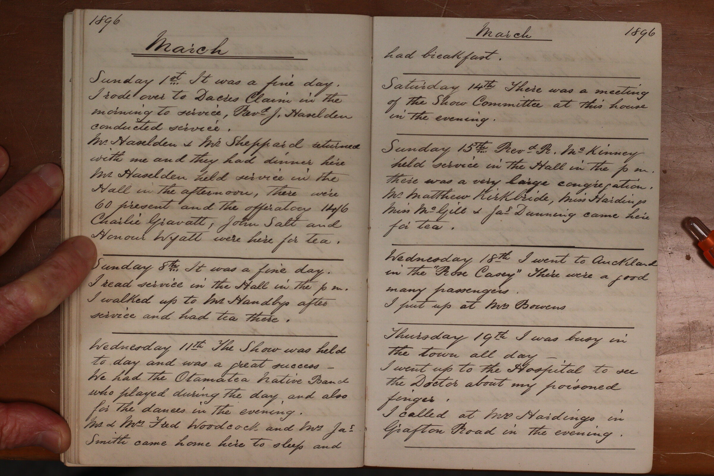 Original CS Clarke diary page
