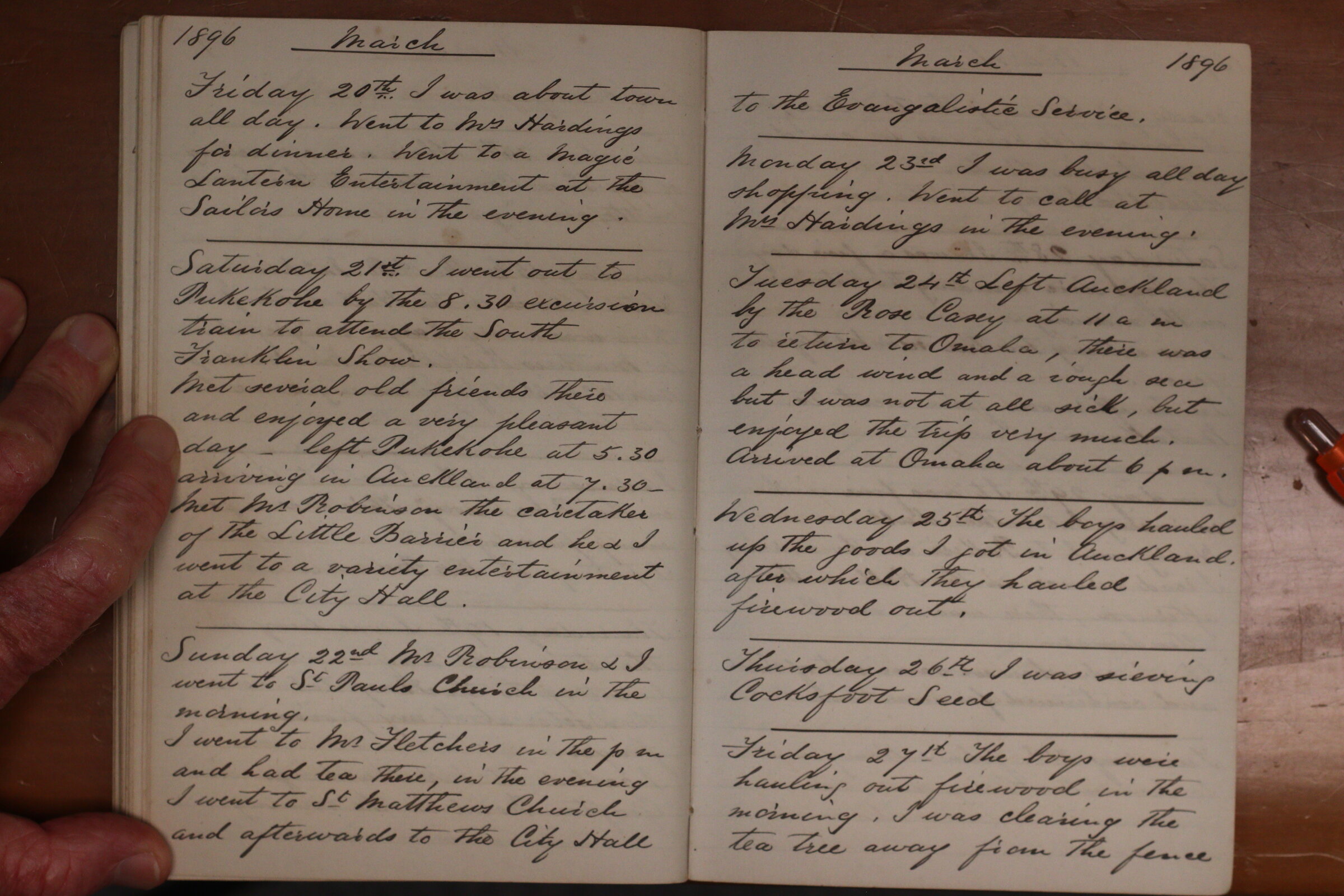 Original CS Clarke diary page