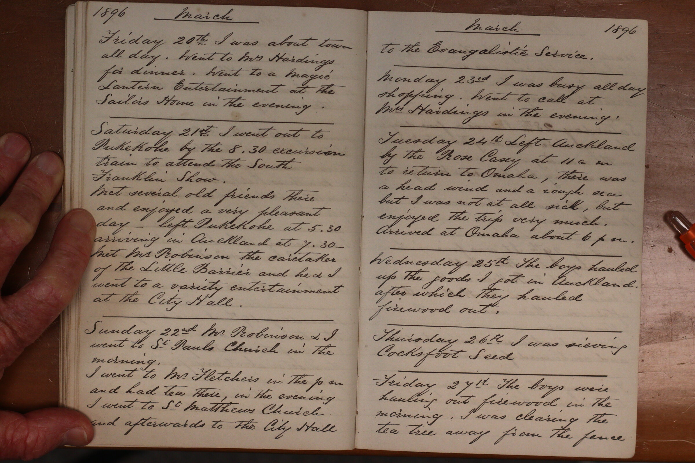 Original CS Clarke diary page