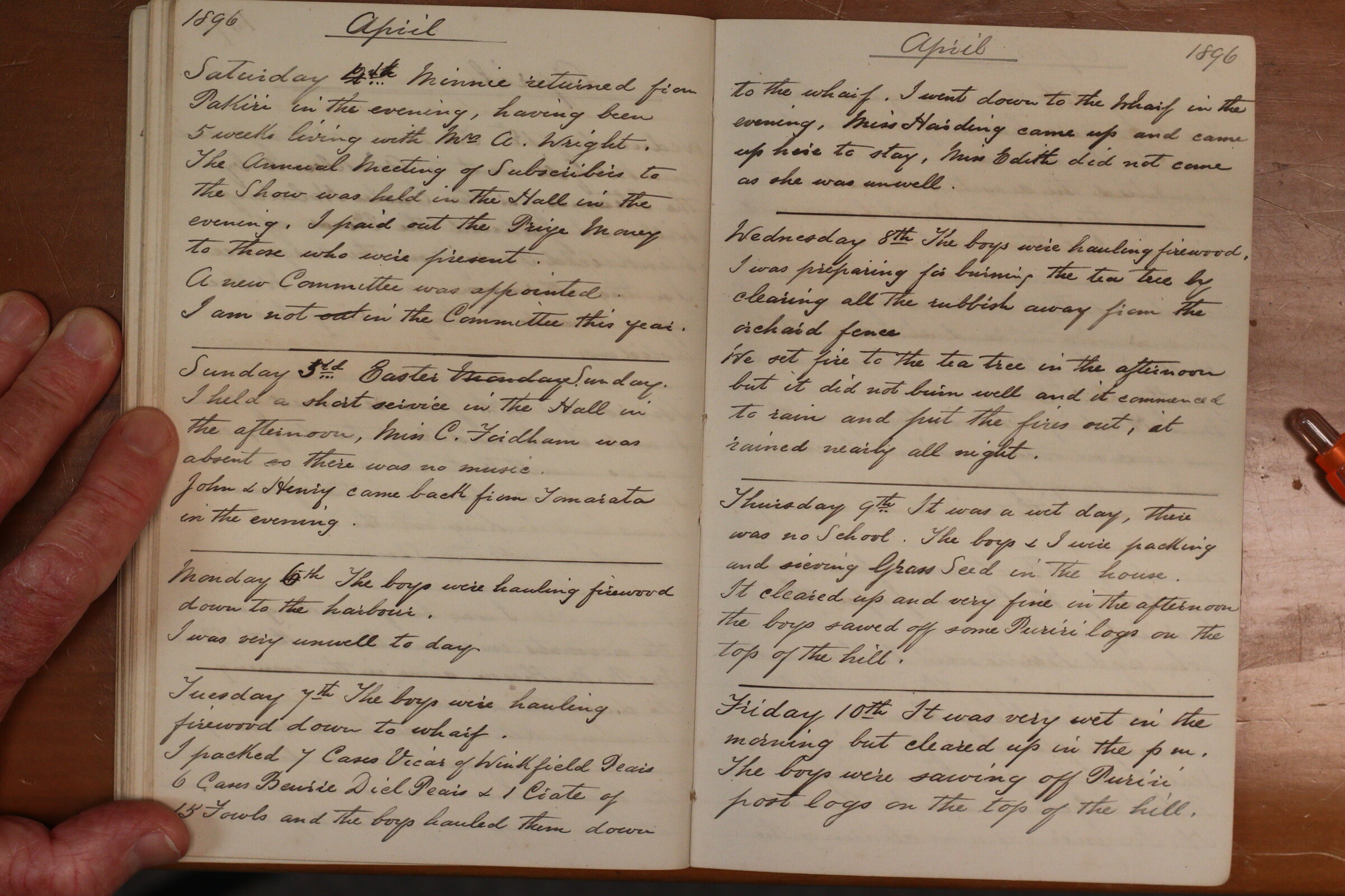 Original CS Clarke diary page