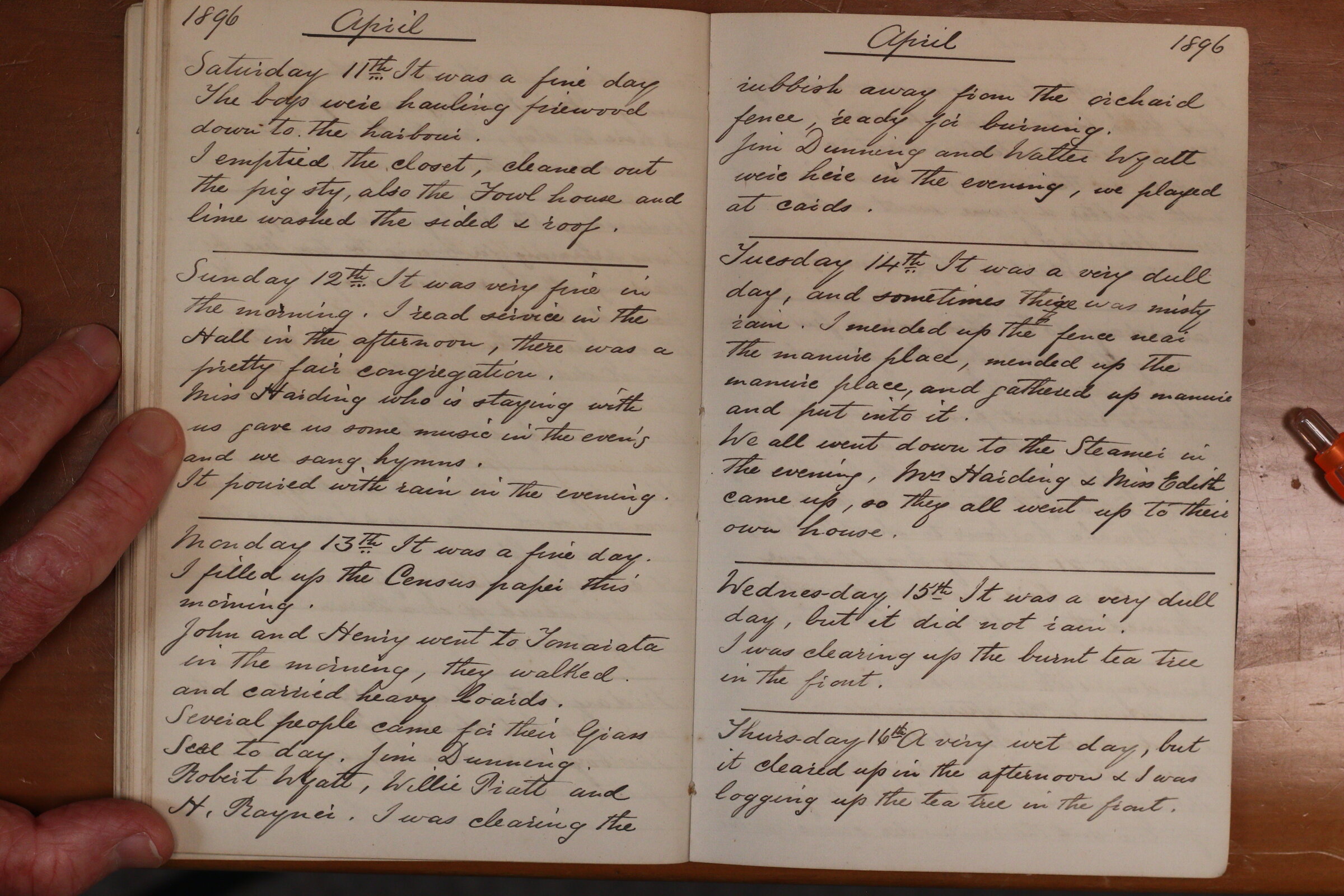 Original CS Clarke diary page