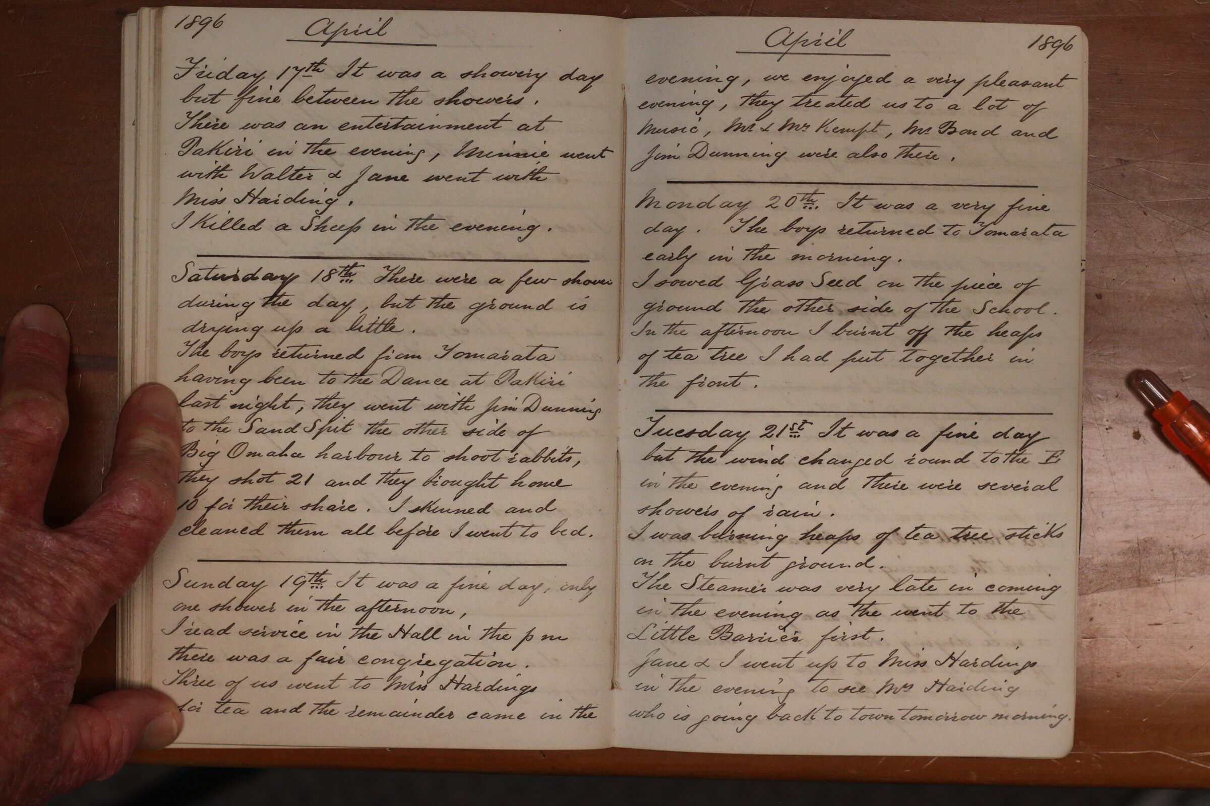 Original CS Clarke diary page