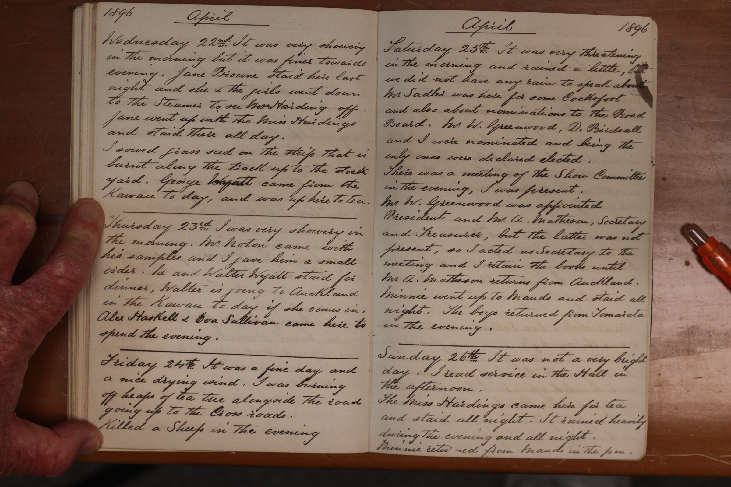 Original CS Clarke diary page