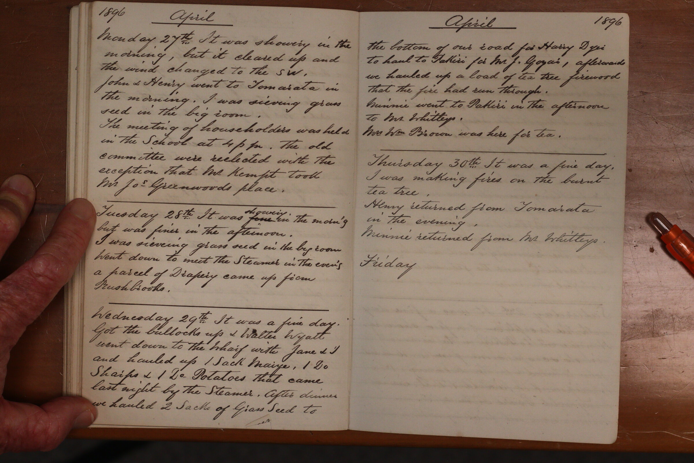 Original CS Clarke diary page