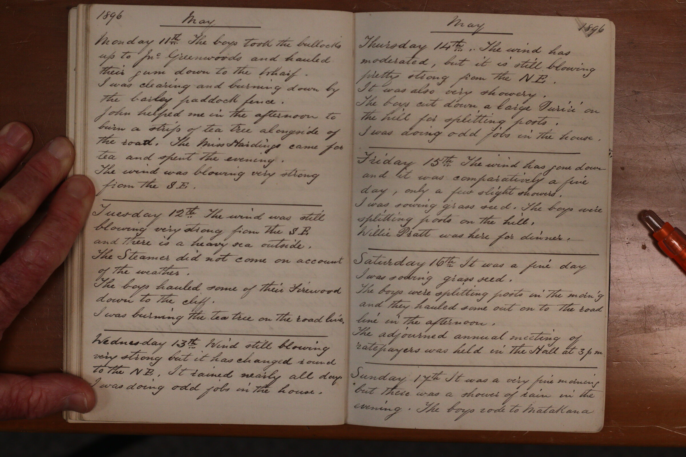 Original CS Clarke diary page
