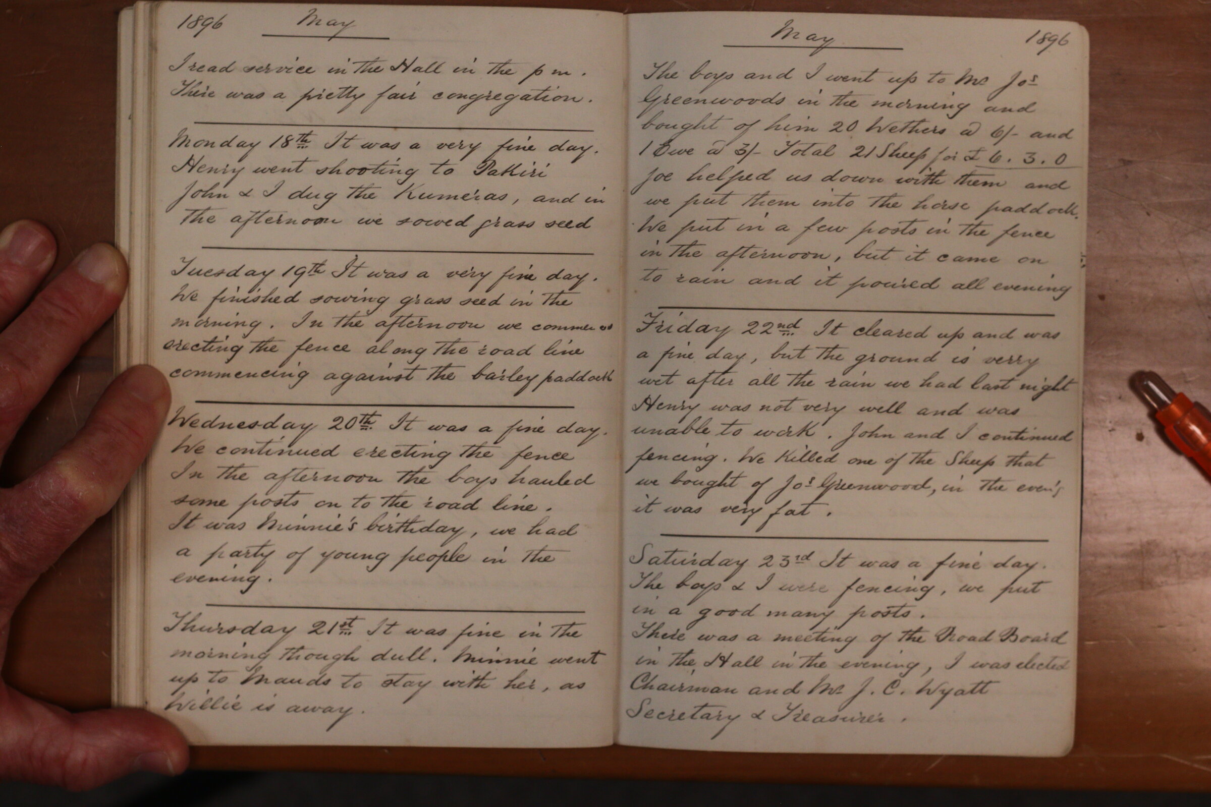 Original CS Clarke diary page