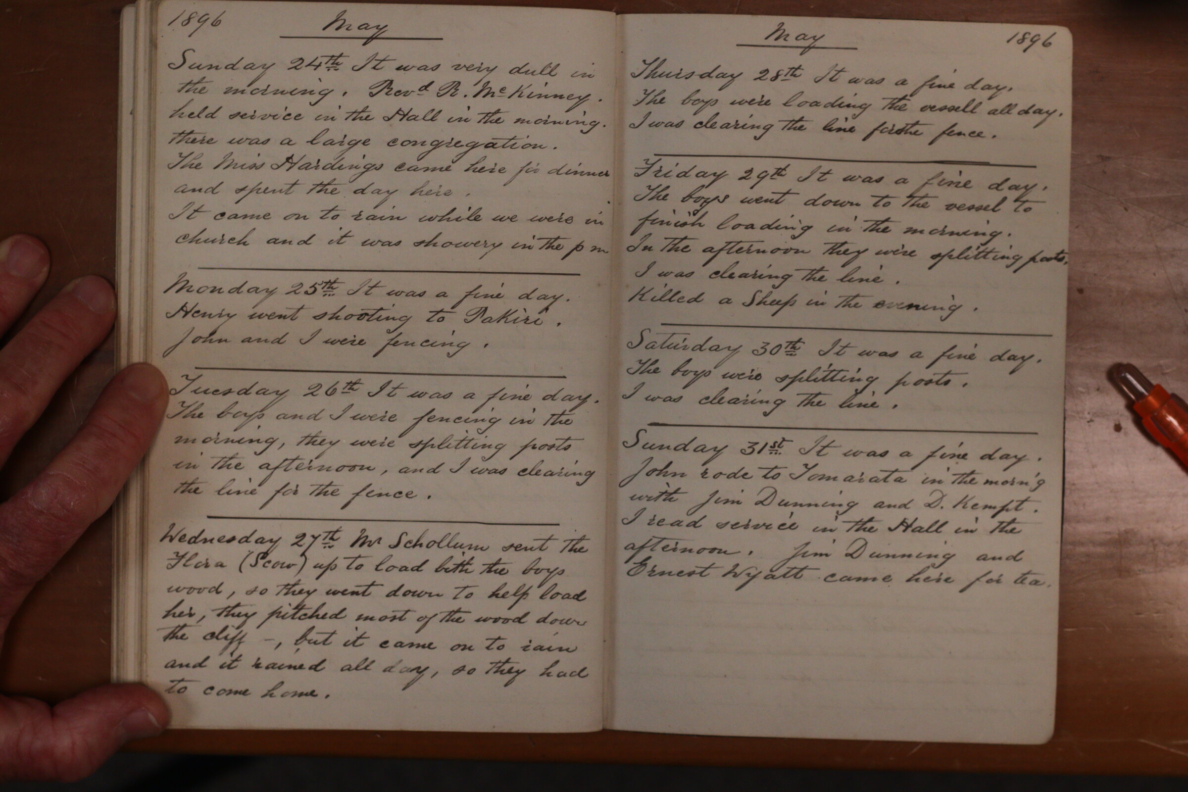 Original CS Clarke diary page