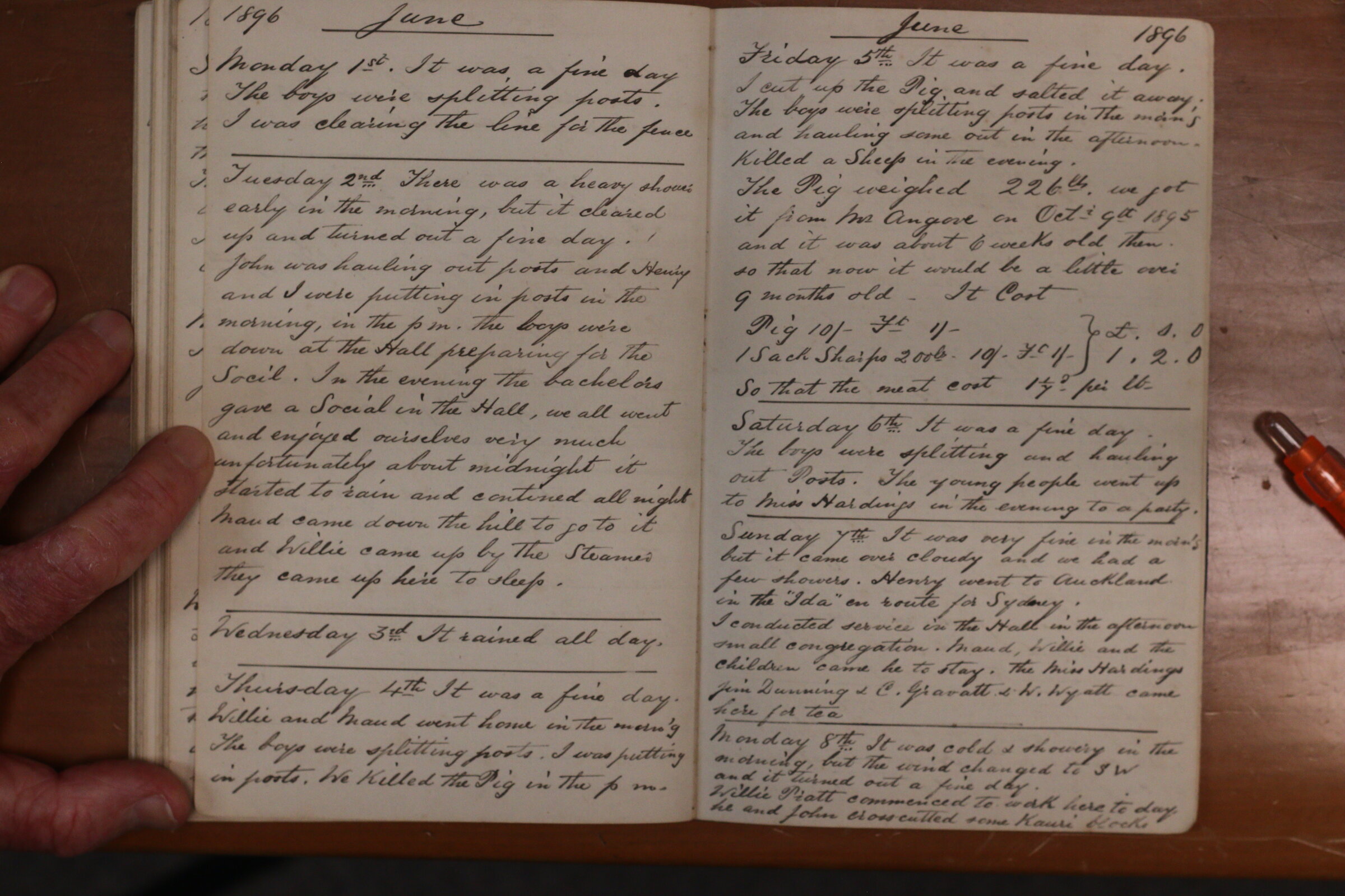 Original CS Clarke diary page