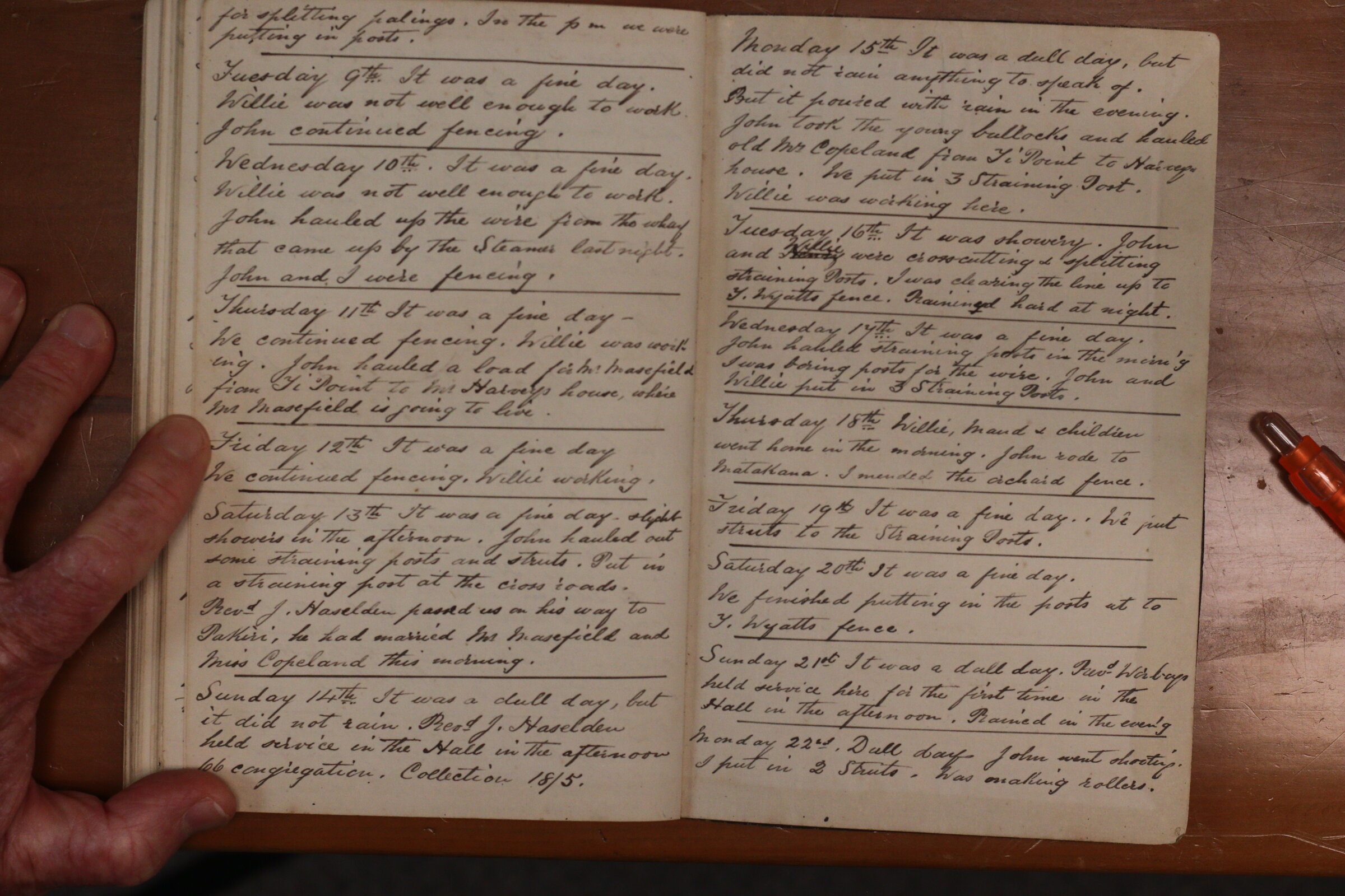 Original CS Clarke diary page