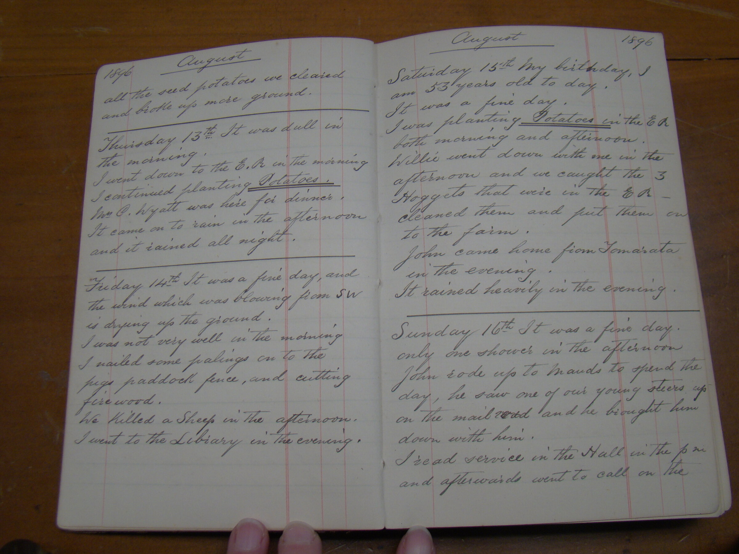 Original CS Clarke diary page