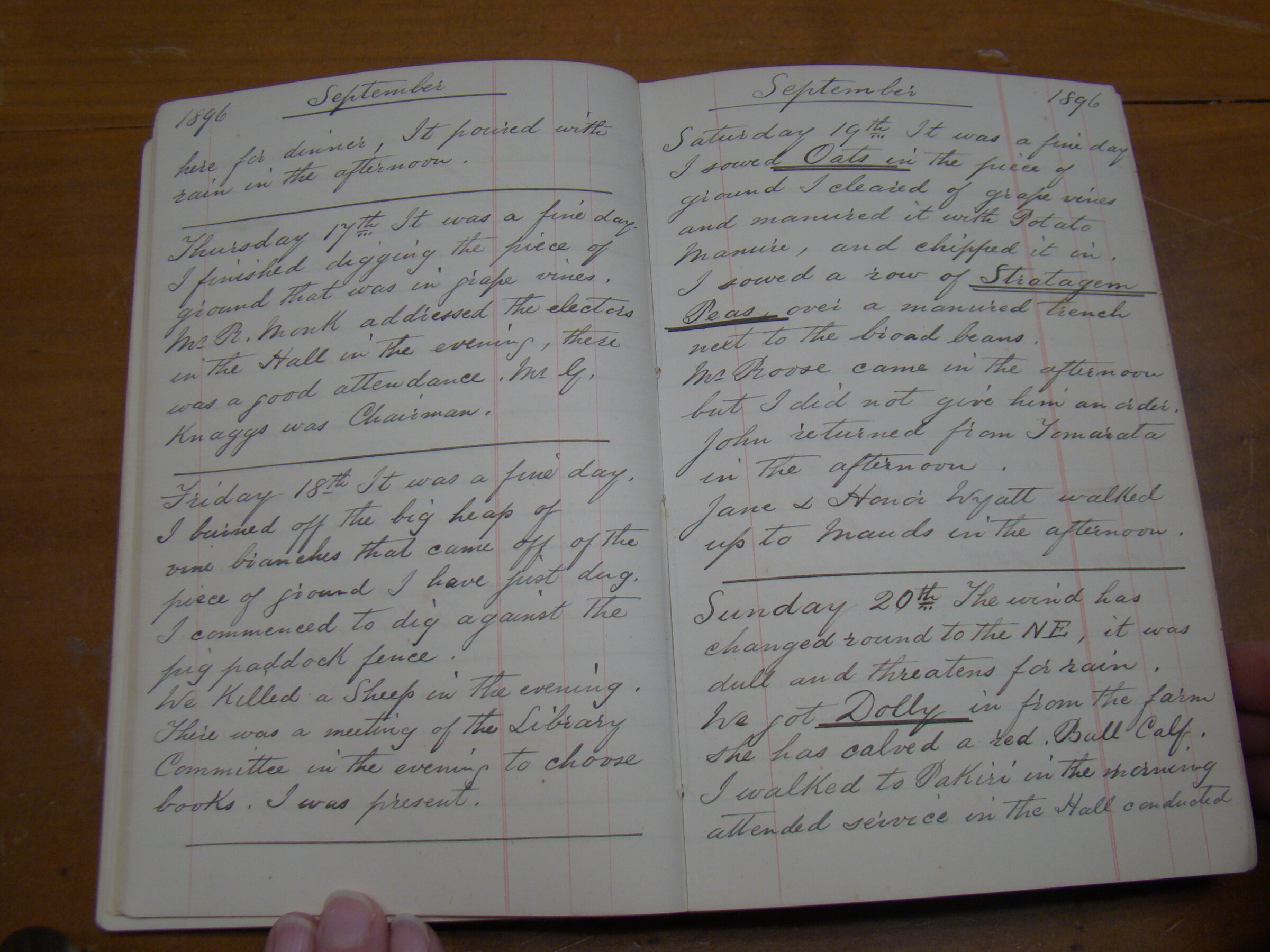Original CS Clarke diary page