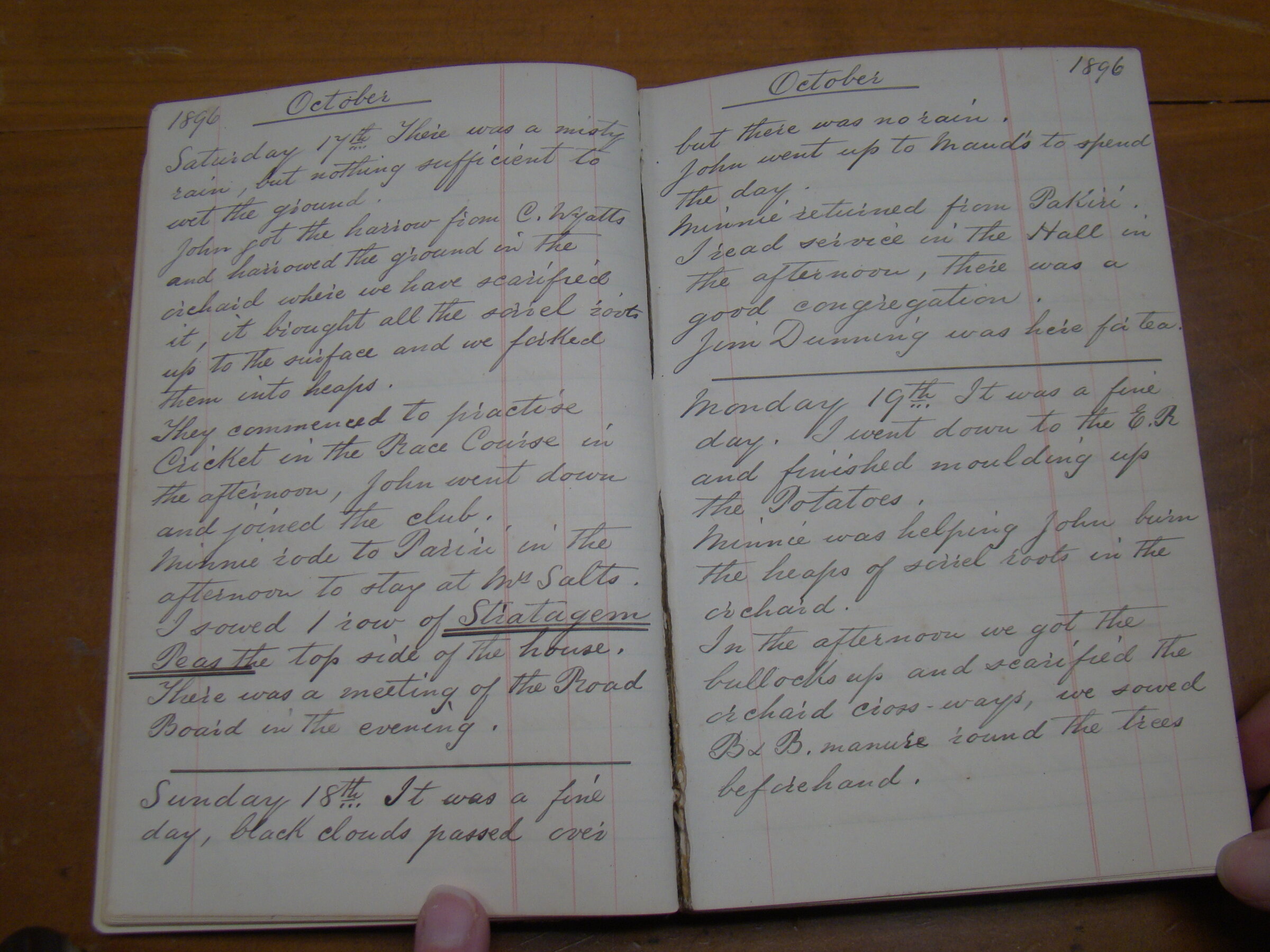 Original CS Clarke diary page