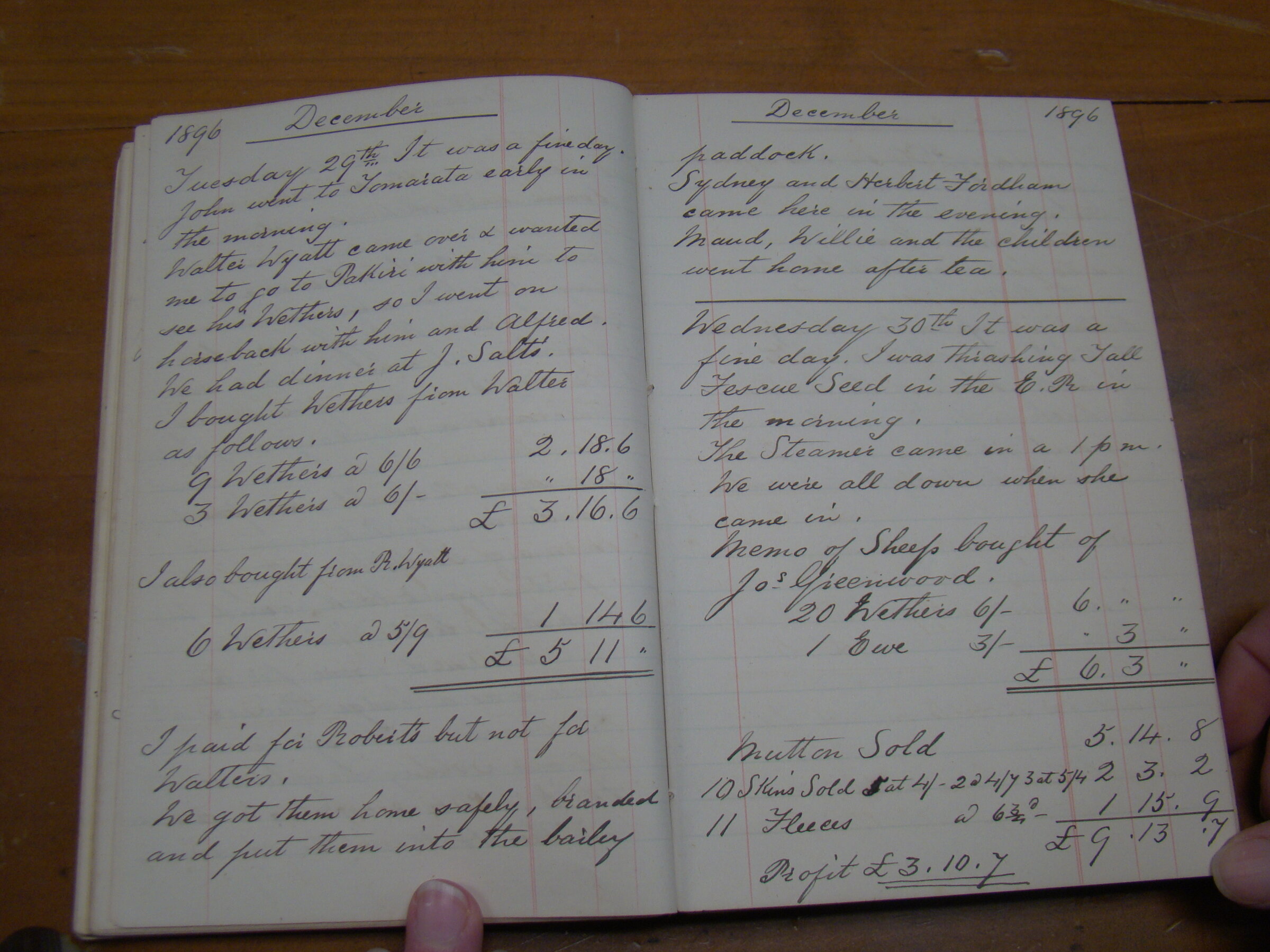 Original CS Clarke diary page