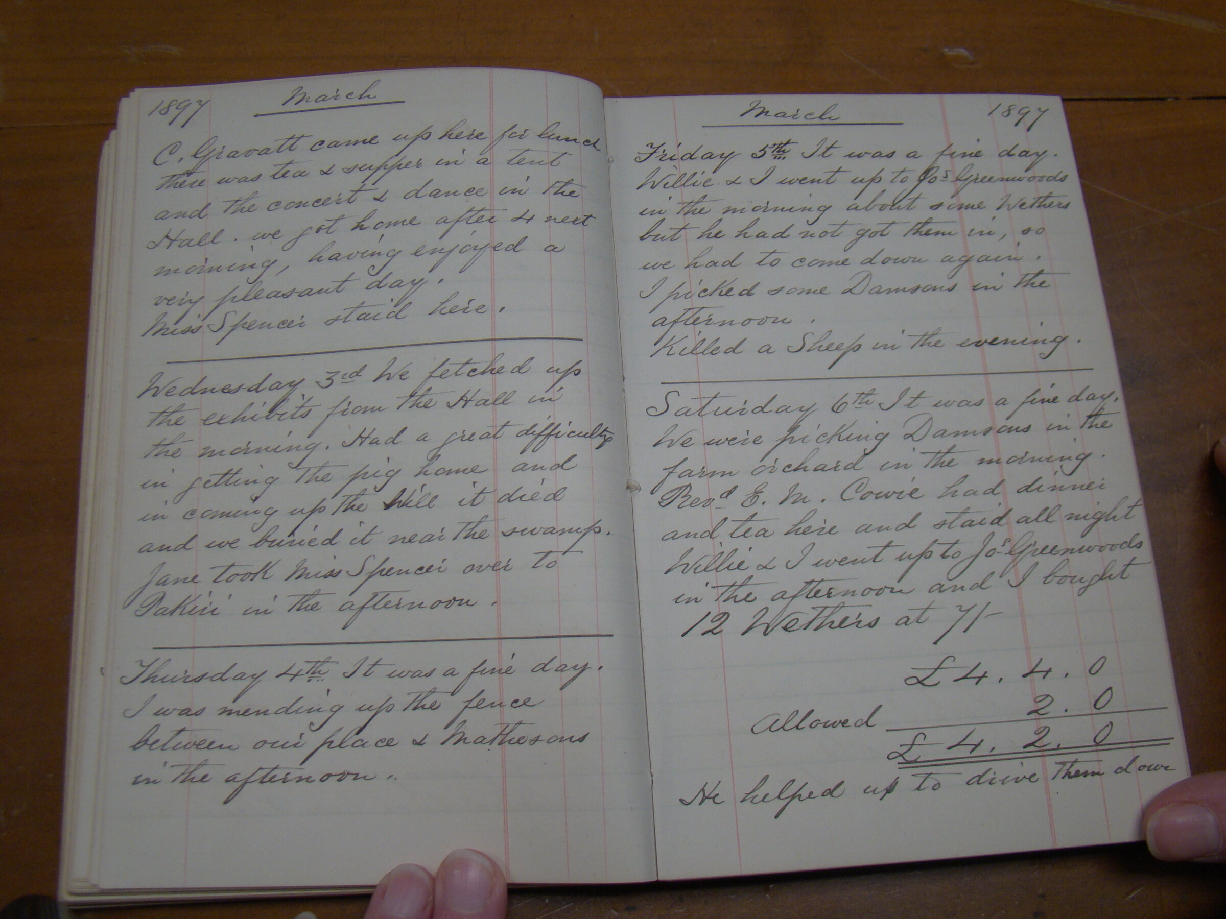 Original CS Clarke diary page