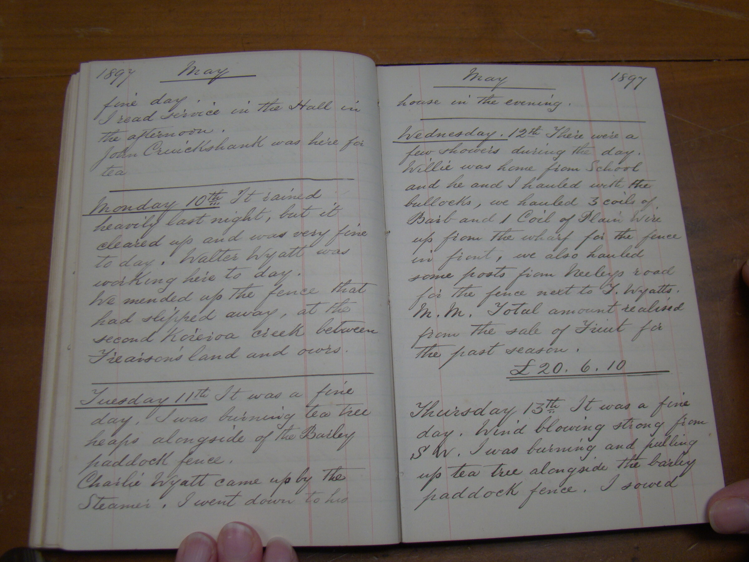 Original CS Clarke diary page