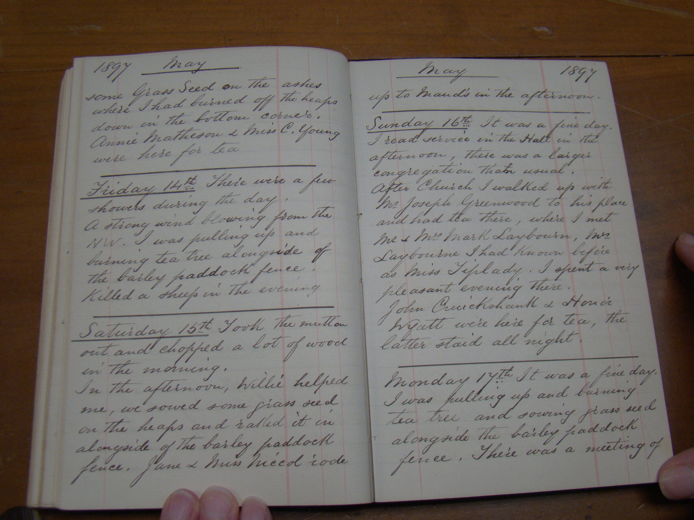 Original CS Clarke diary page