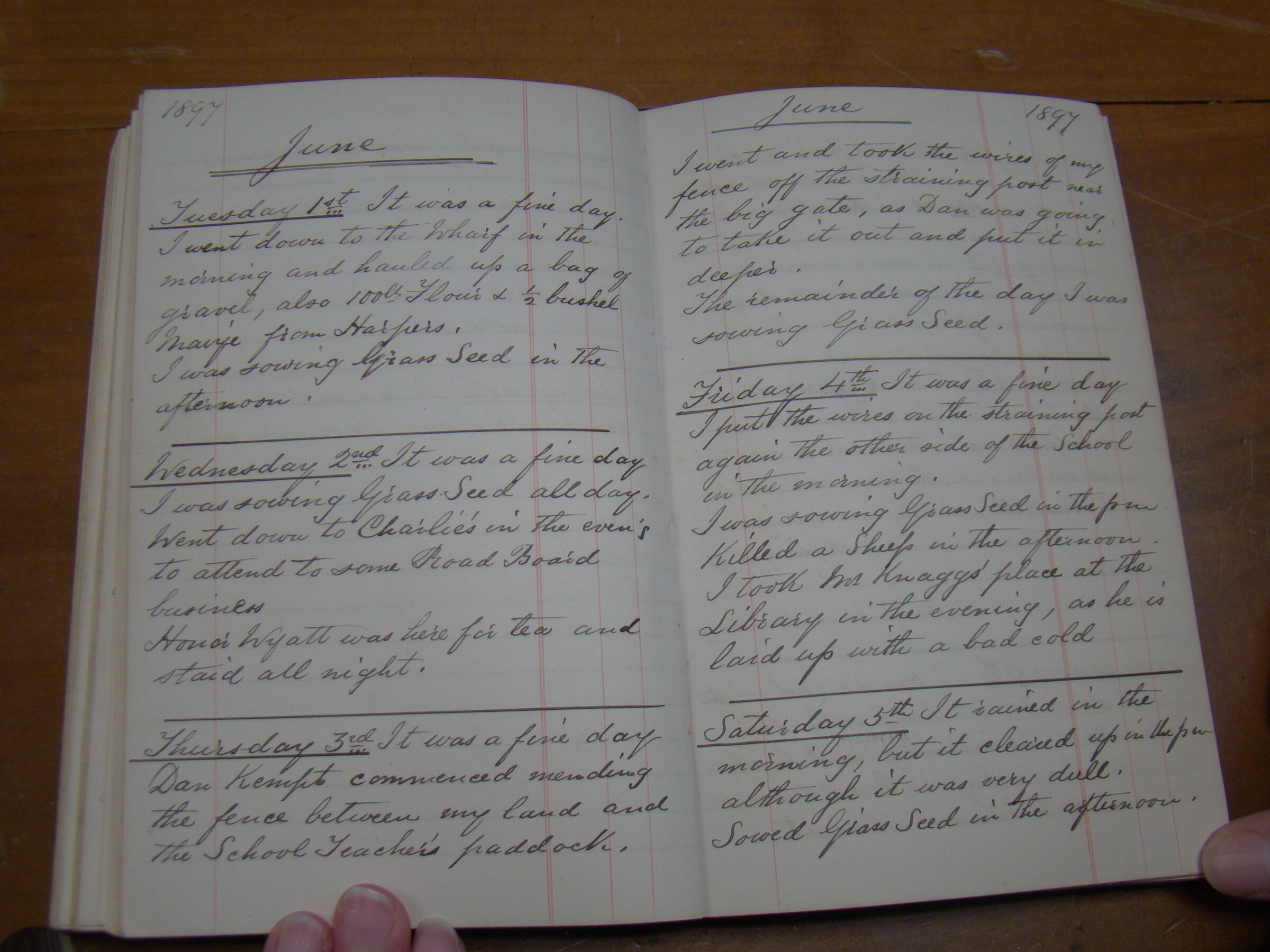 Original CS Clarke diary page