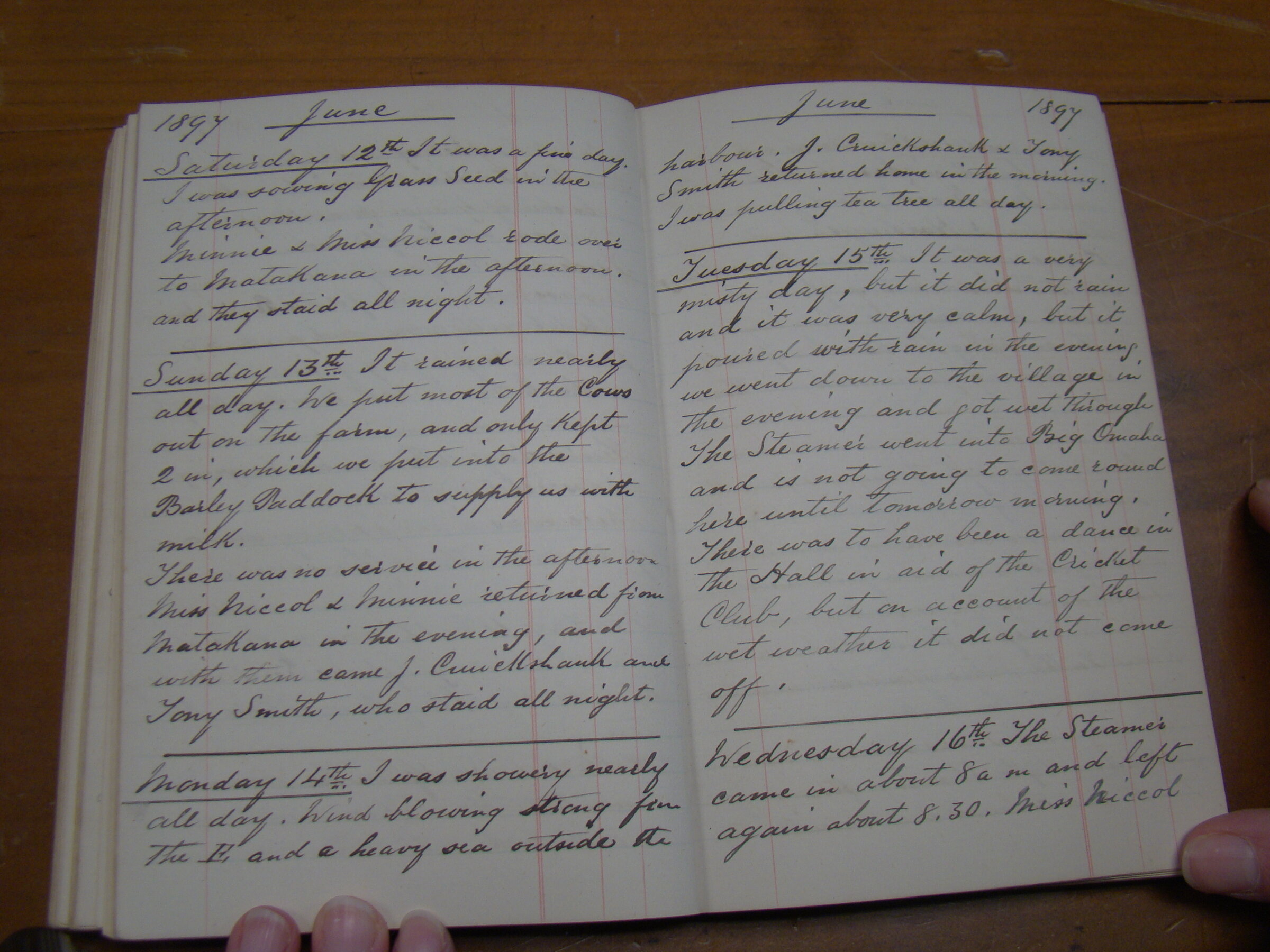 Original CS Clarke diary page
