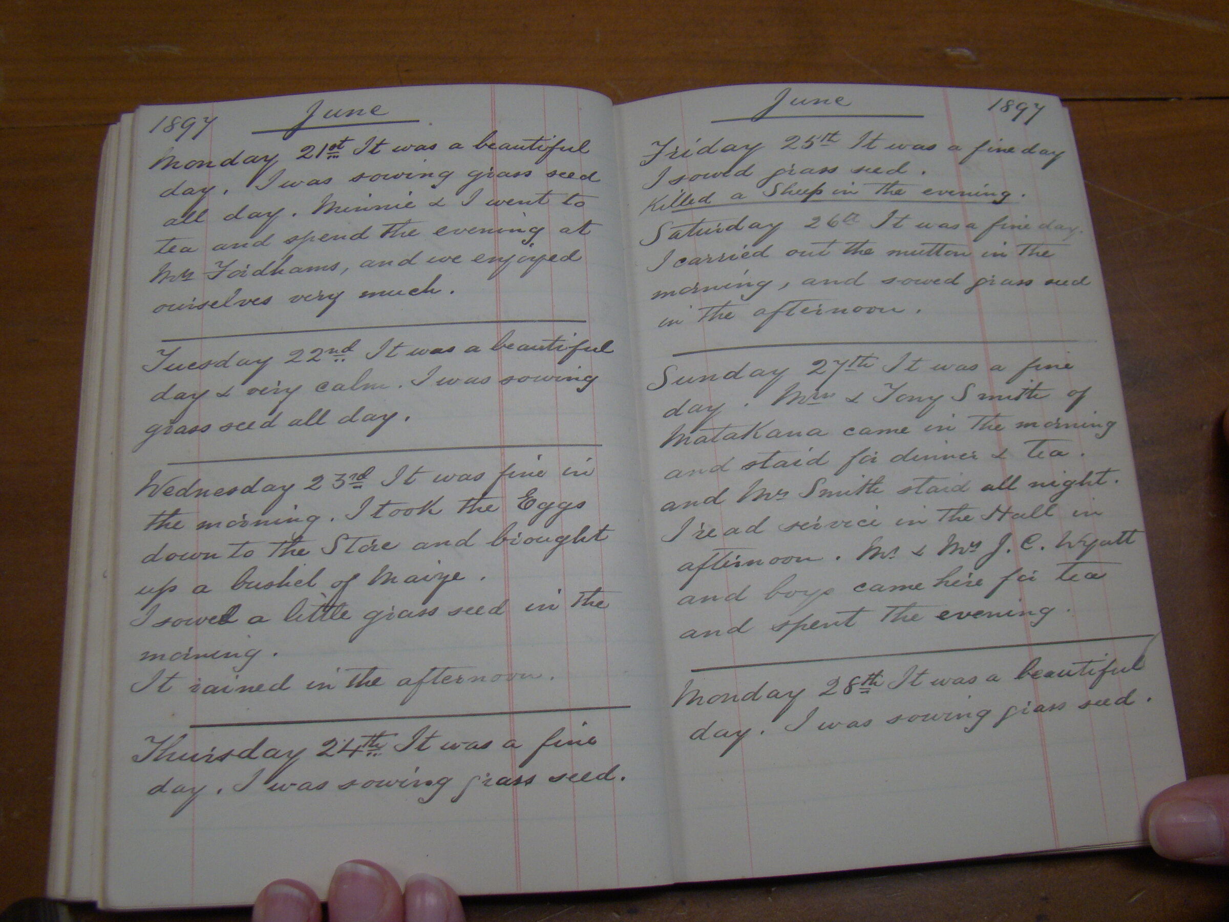 Original CS Clarke diary page